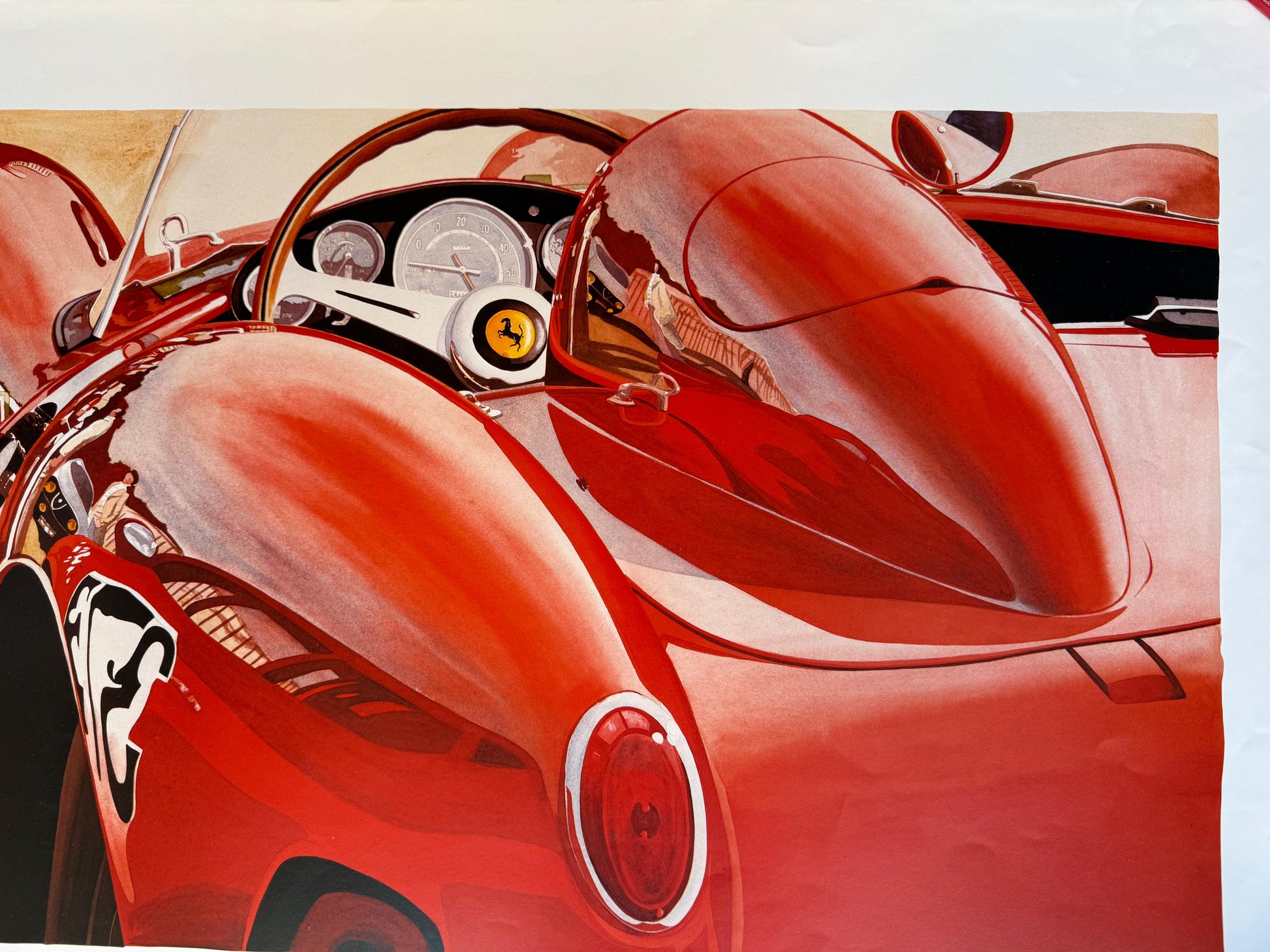 ALAIN MIRGALET FERRARI 250 TESTA ROSSA POSTER VINTAGE 60x80