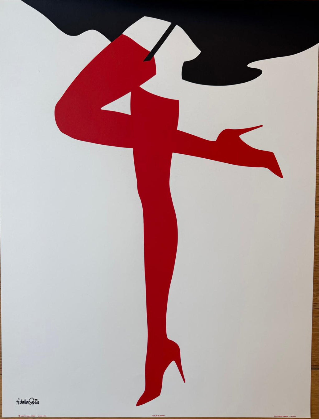 AMLETO DALLA COSTA GAMBE ROSSE POSTER VINTAGE 50x70