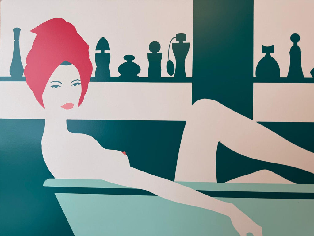 AMLETO DALLA COSTA WOMAN BATHROOM POSTER VINTAGE 70x50