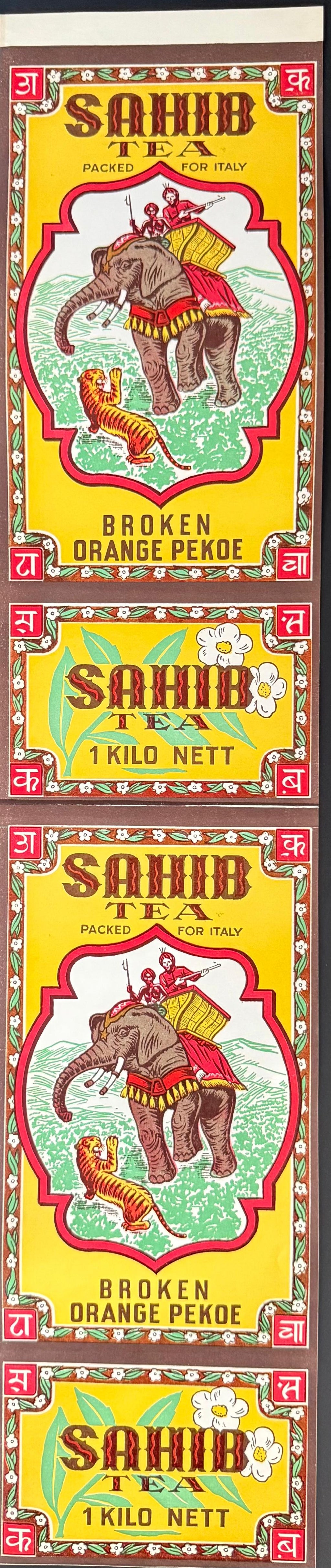 ANONIMO SAHIB TEA ETICHETTA VINTAGE 15x68