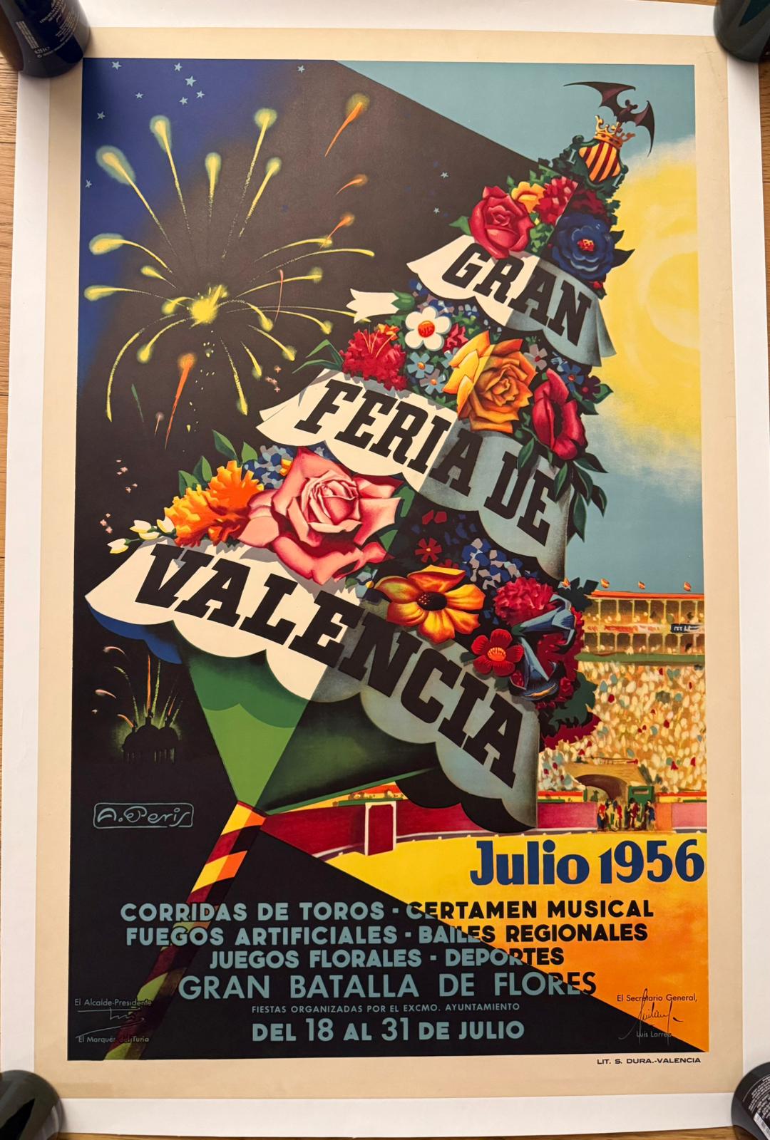 ASENSIO S MOSTRA INTERNAZIONALE VALENCIA POSTER VINTAGE 70x100