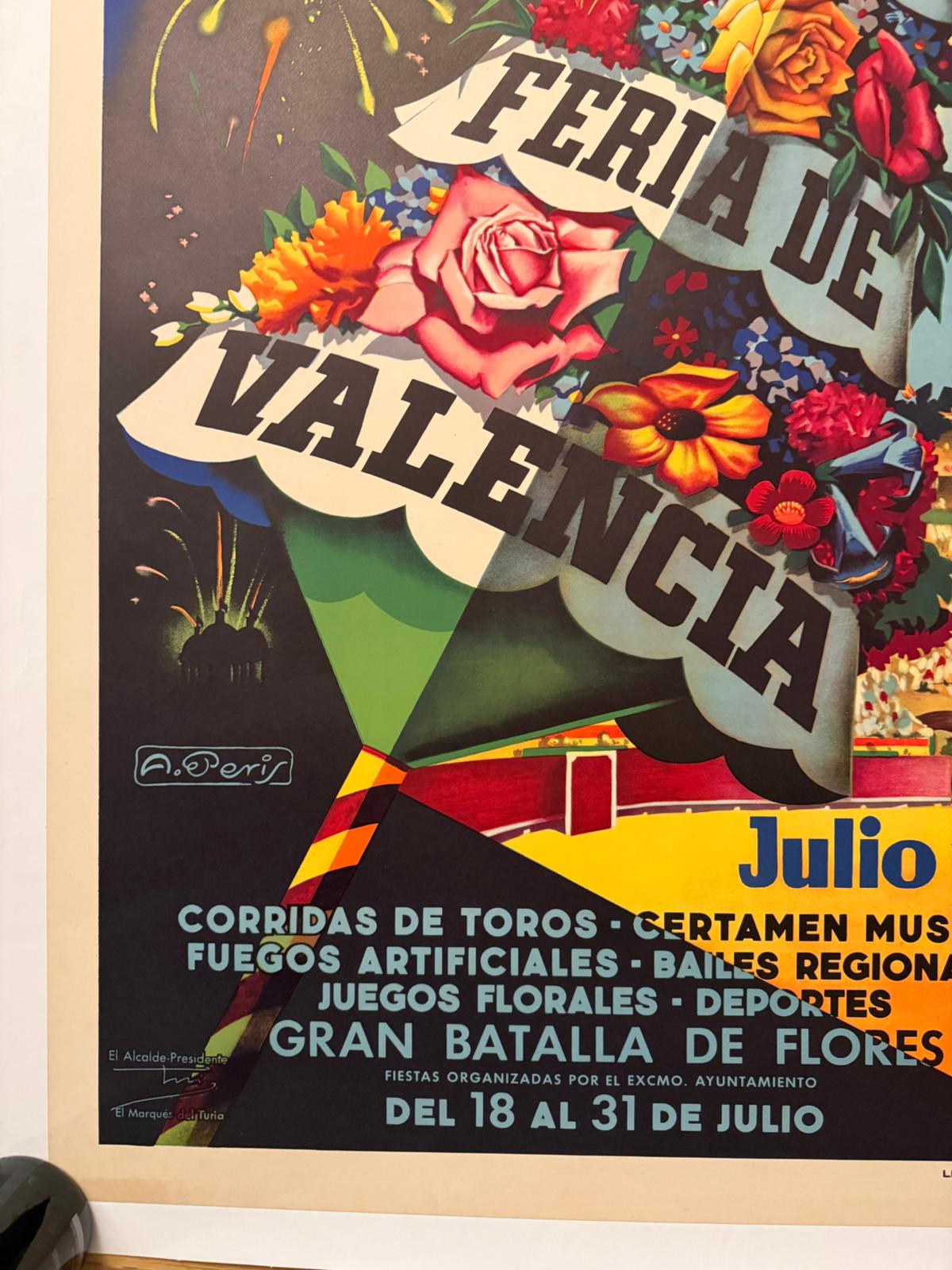 ASENSIO S MOSTRA INTERNAZIONALE VALENCIA POSTER VINTAGE 70x100