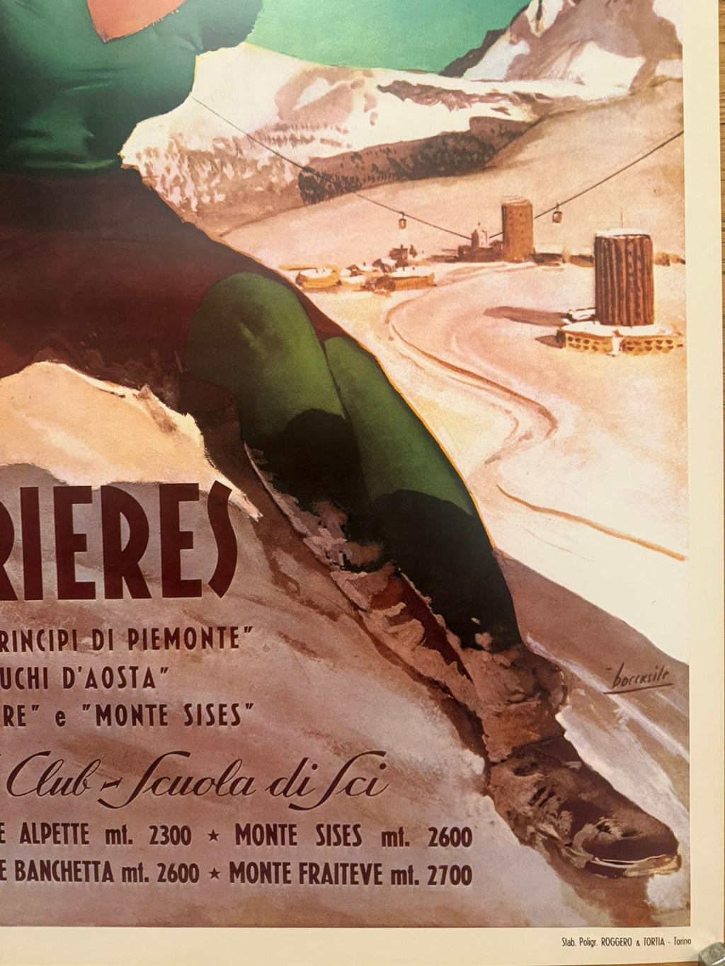 BOCCASILE GINO SESTRIERE 78 POSTER VINTAGE 70x100 OFFER