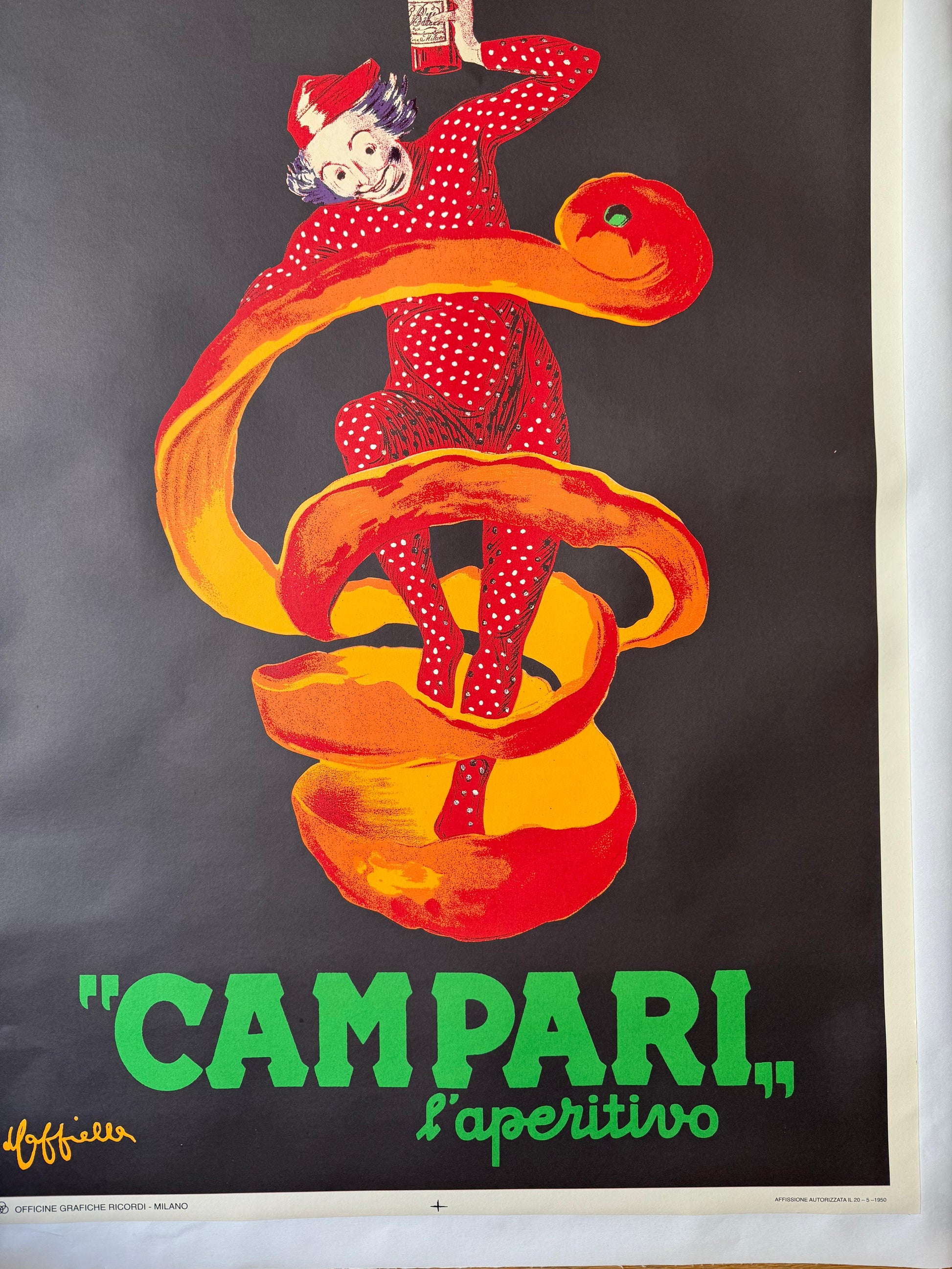CAPPIELLO LEONETTO CAMPARI SPIRITELLO POSTER VINTAGE 70x100