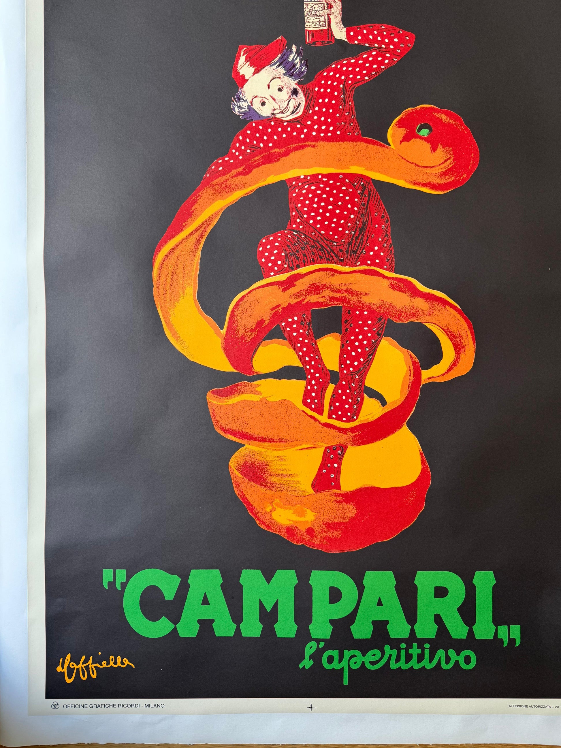 CAPPIELLO LEONETTO CAMPARI SPIRITELLO POSTER VINTAGE 70x100