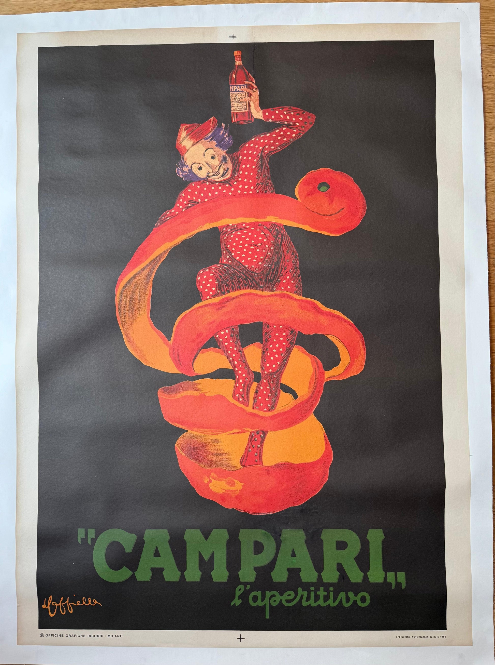 CAPPIELLO LEONETTO CAMPARI SPIRITELLO POSTER VINTAGE 100x140