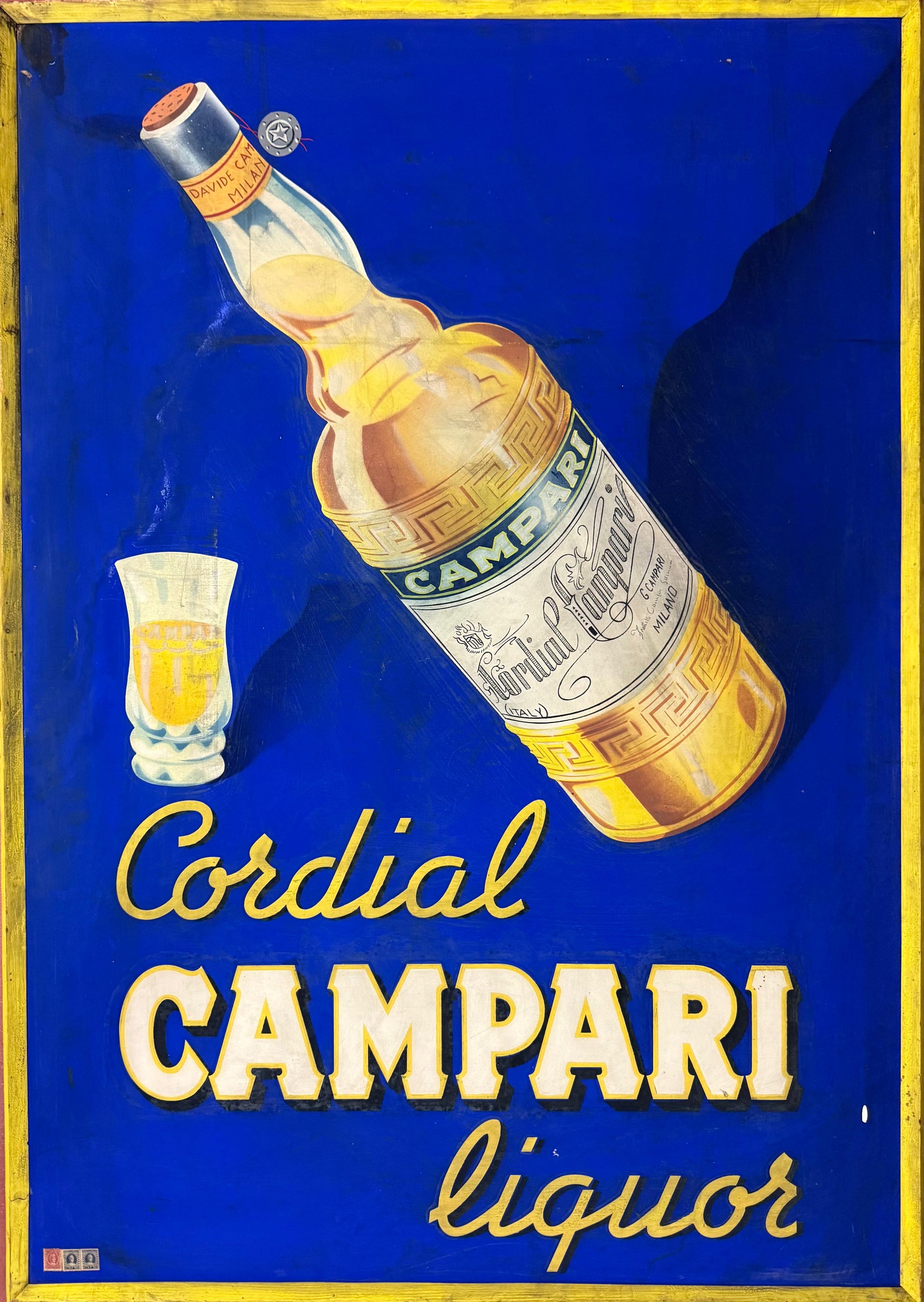CAVALIERI VICENZA CORDIAL CAMPARI INSEGNA VINTAGE 100x140