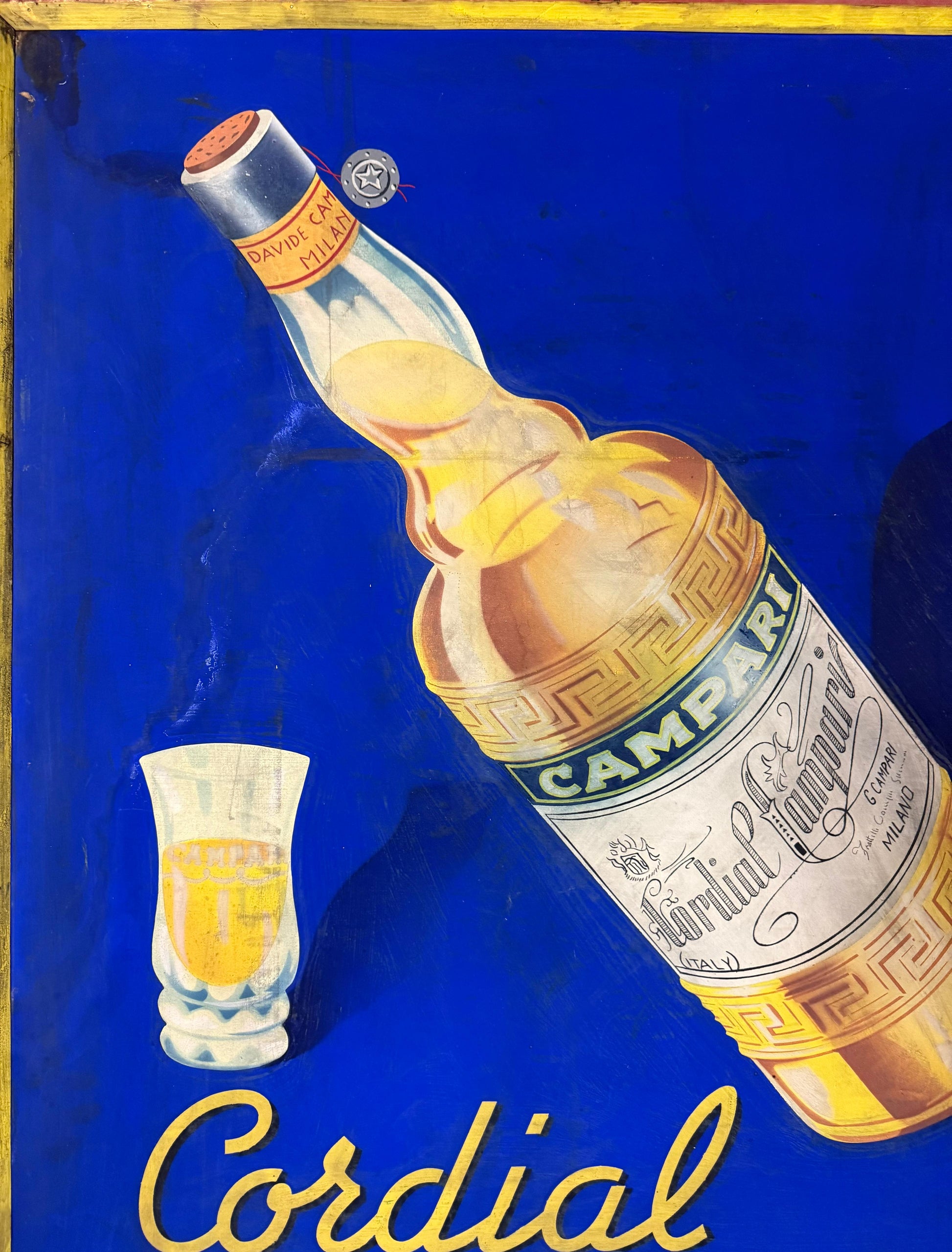 CAVALIERI VICENZA CORDIAL CAMPARI INSEGNA VINTAGE 100x140