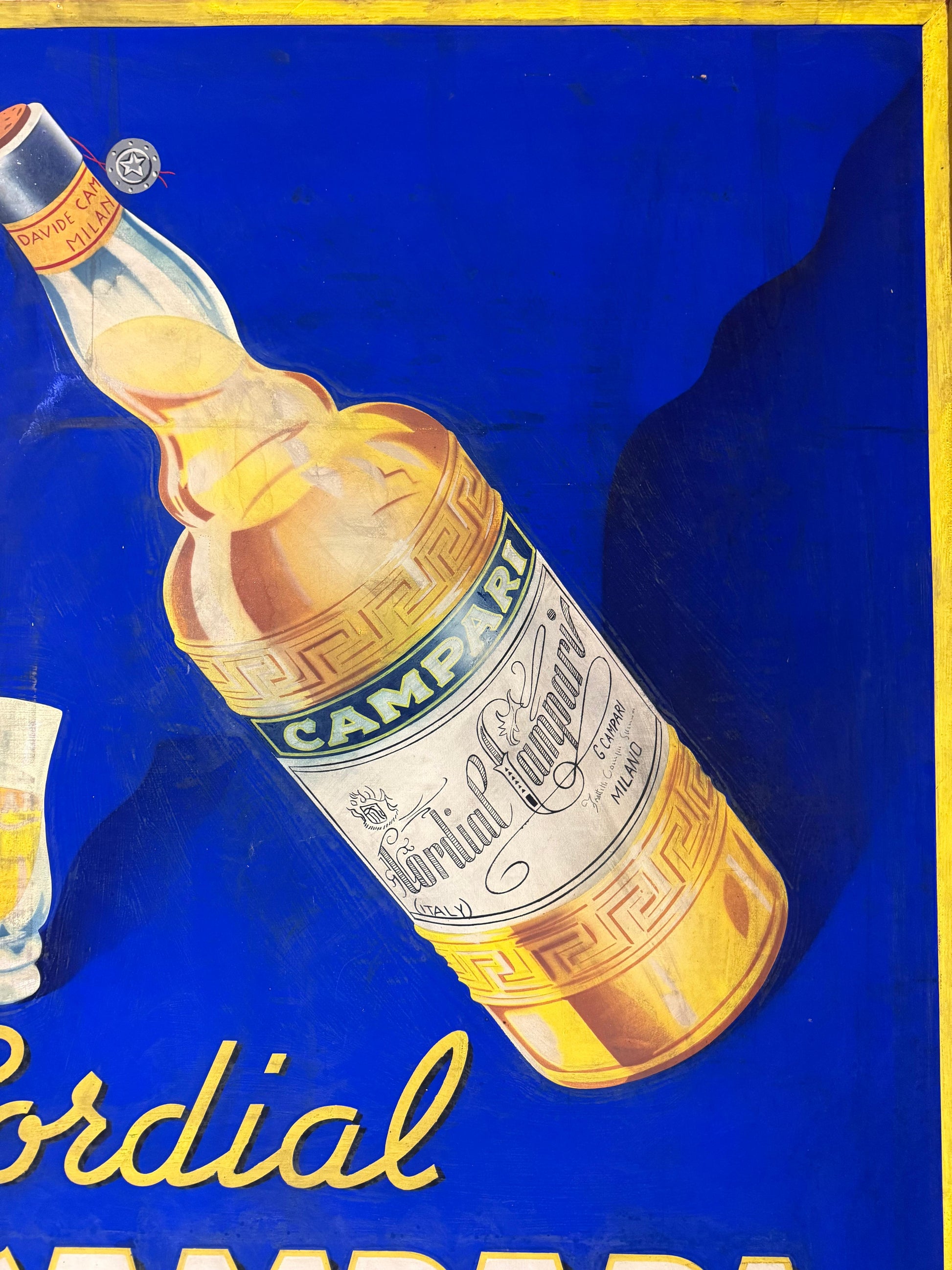 CAVALIERI VICENZA CORDIAL CAMPARI INSEGNA VINTAGE 100x140