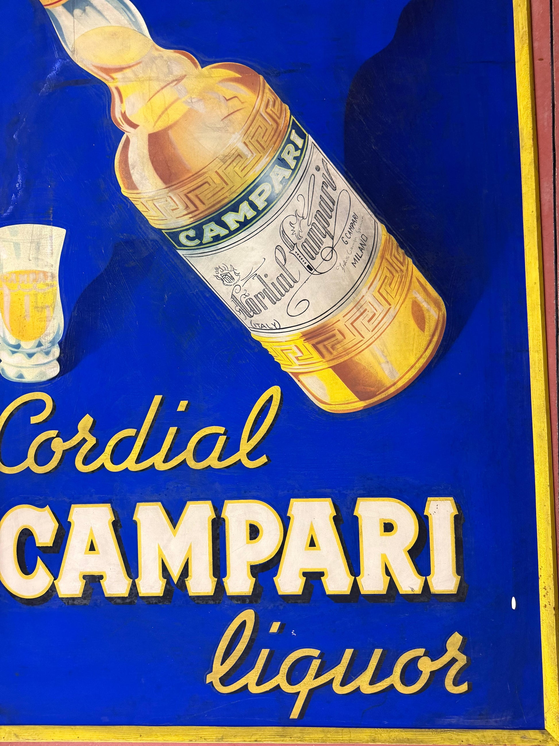 CAVALIERI VICENZA CORDIAL CAMPARI INSEGNA VINTAGE 100x140