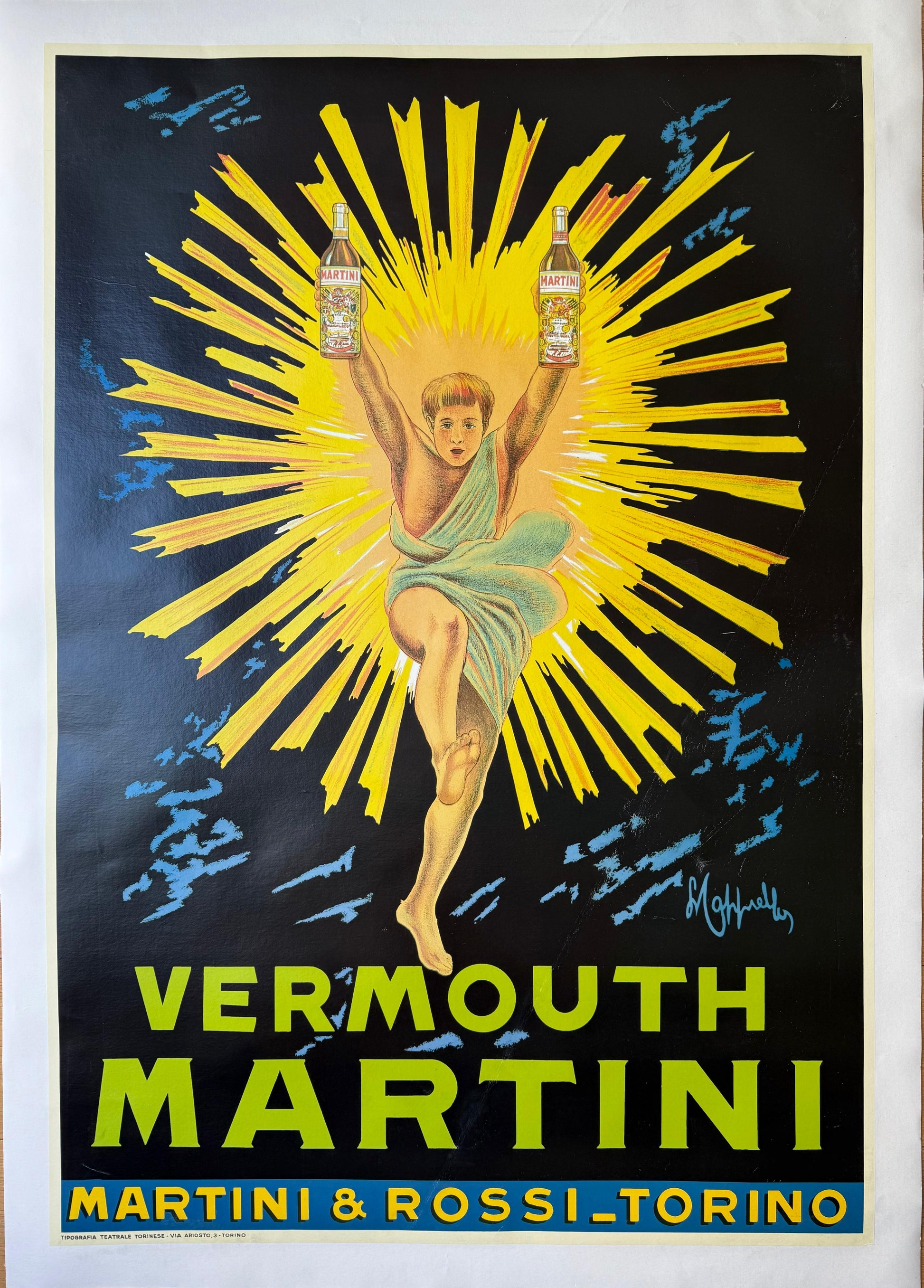 CAPPIELLO LEONETTO VERMOUTH MARTINI (BAMBINO) POSTER VINTAGE 70x100