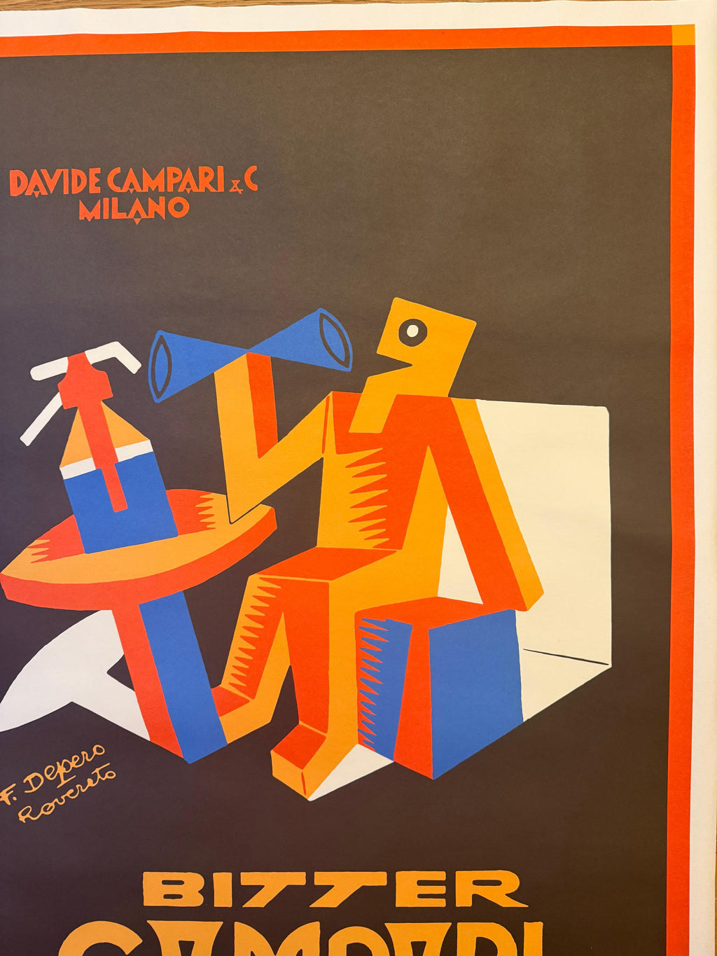 DEPERO FORTUNATO BITTER CAMPARI APERITIVO POSTER VINTAGE 70x100