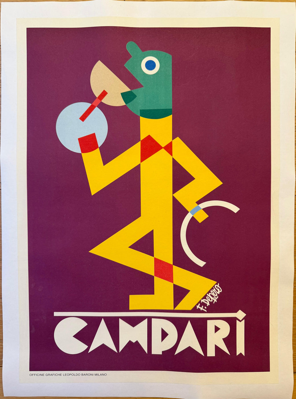 DEPERO FORTUNATO CAMPARI POSTER VINTAGE 35x50