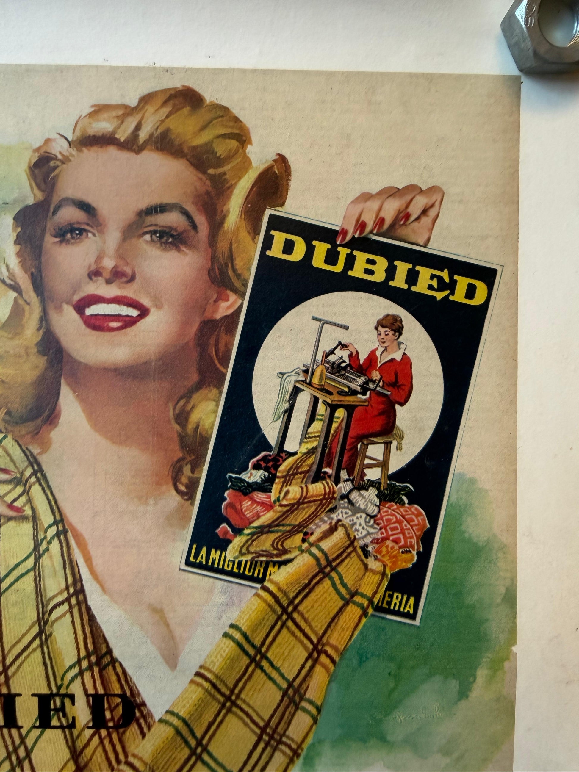 DUBIED LA MIGLIOR MACCHINA PER MAGLIERIA POSTER VINTAGE 30x40