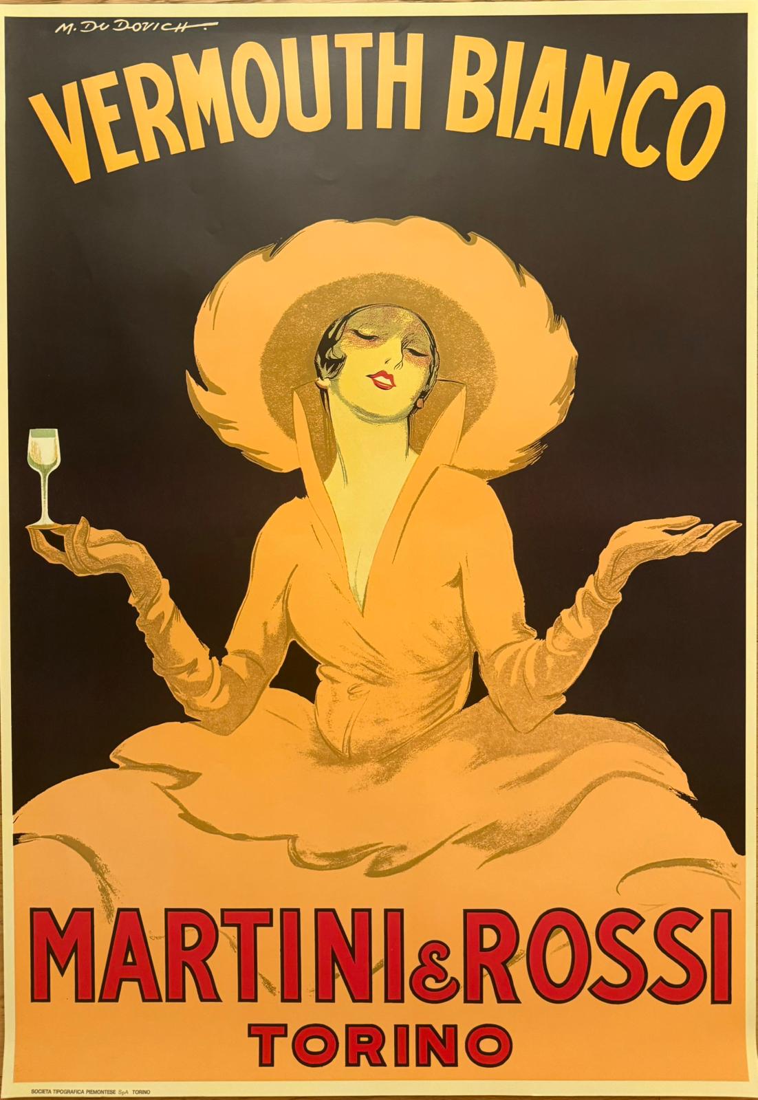 DUDOVICH MARCELLO VERMOUTH MARTINI BIANCO POSTER VINTAGE 70x100