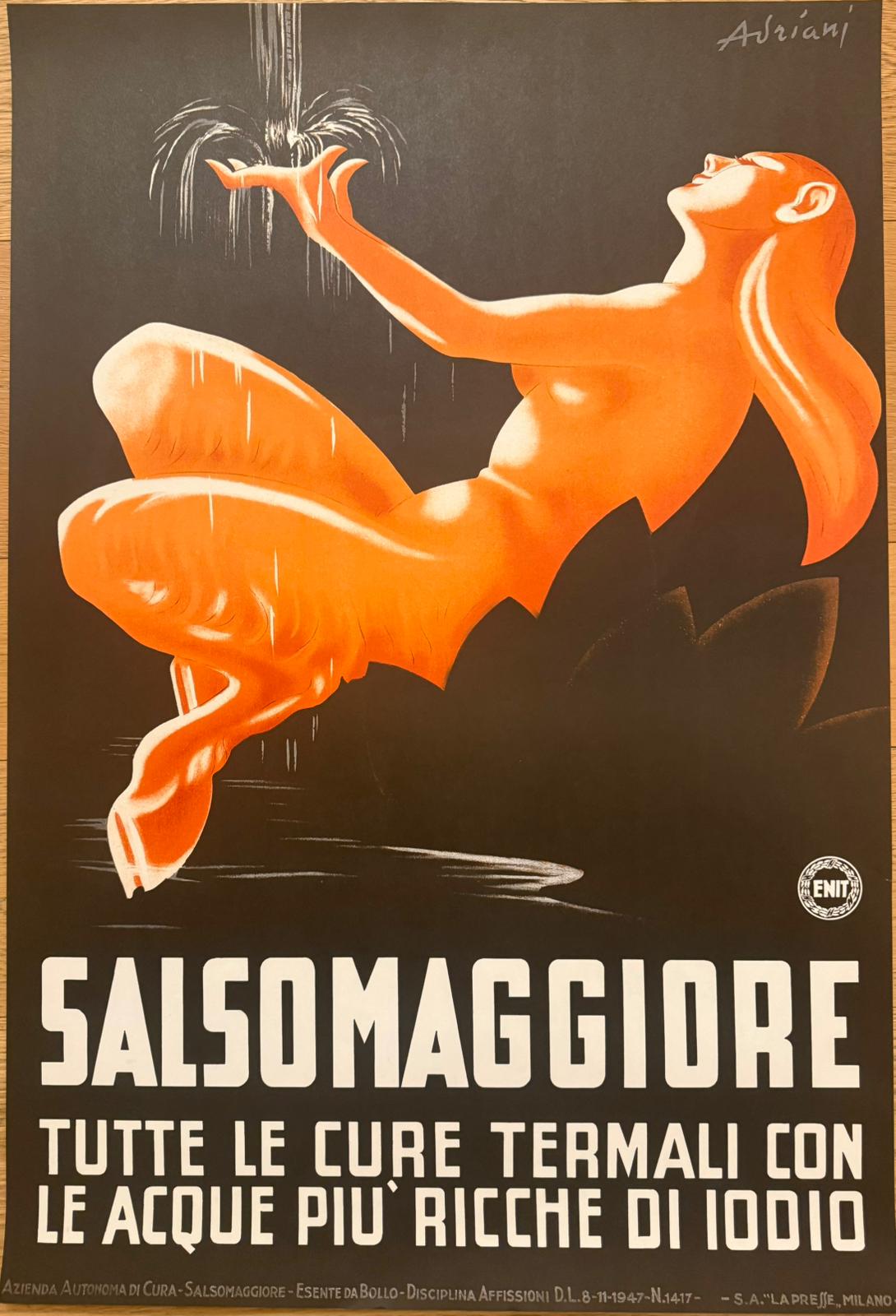 ADRIANI EMIDIO SALSOMAGGIORE POSTER VINTAGE 66x97 OFFER