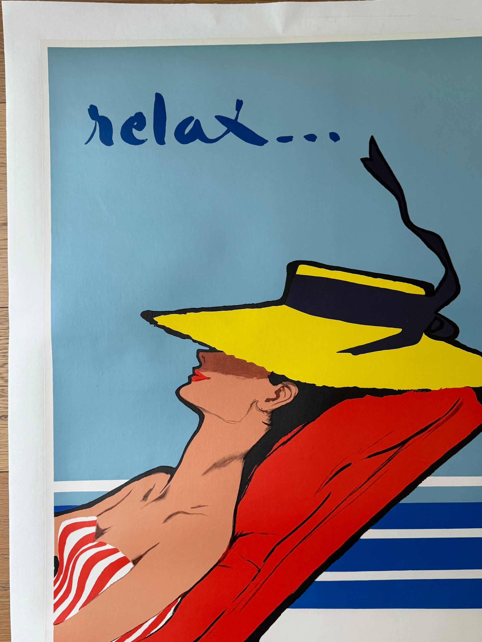 GRUAU RENE RELAX POSTER LINEN BACKED 62x98