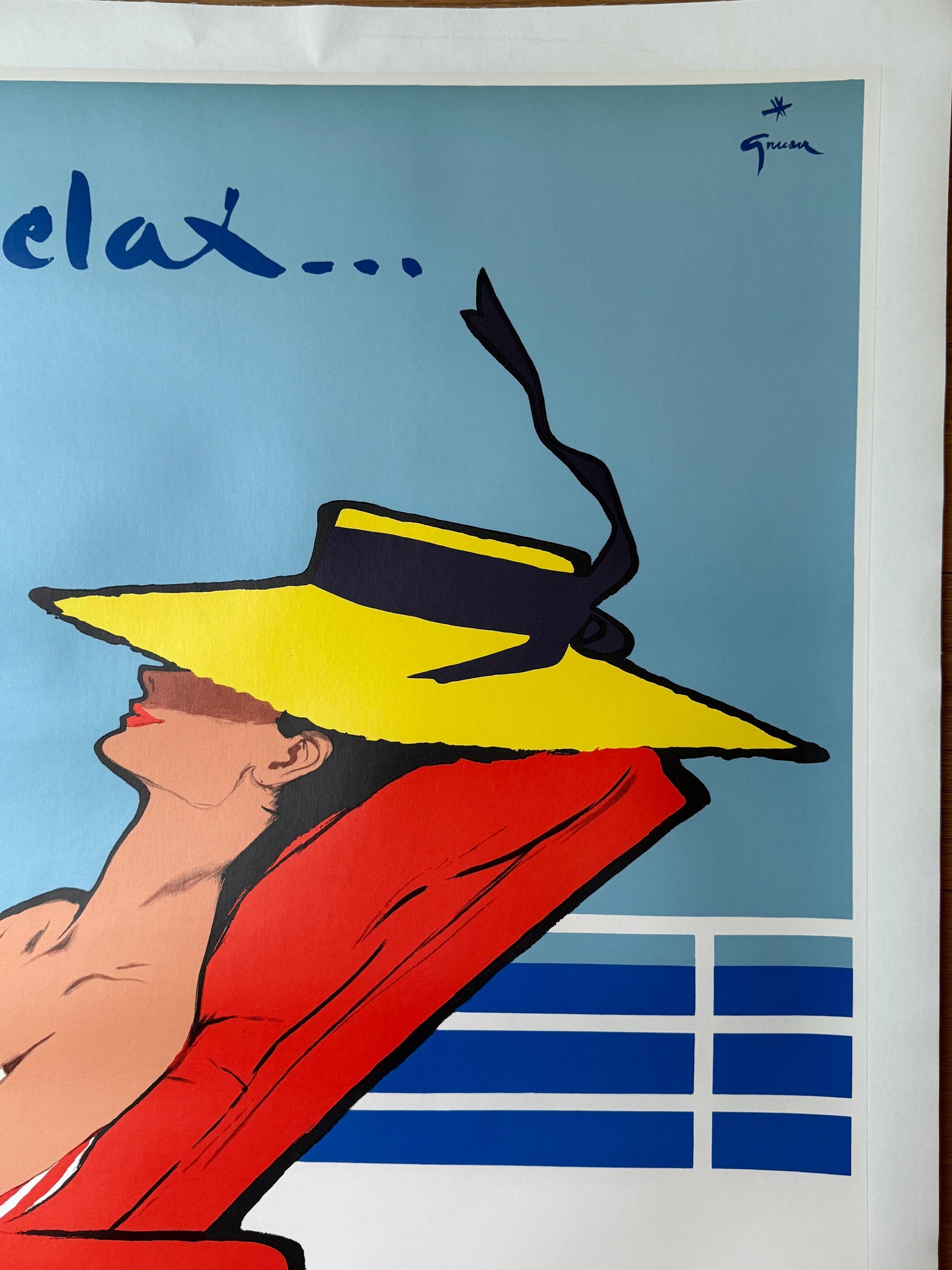 GRUAU RENE RELAX POSTER LINEN BACKED 62x98