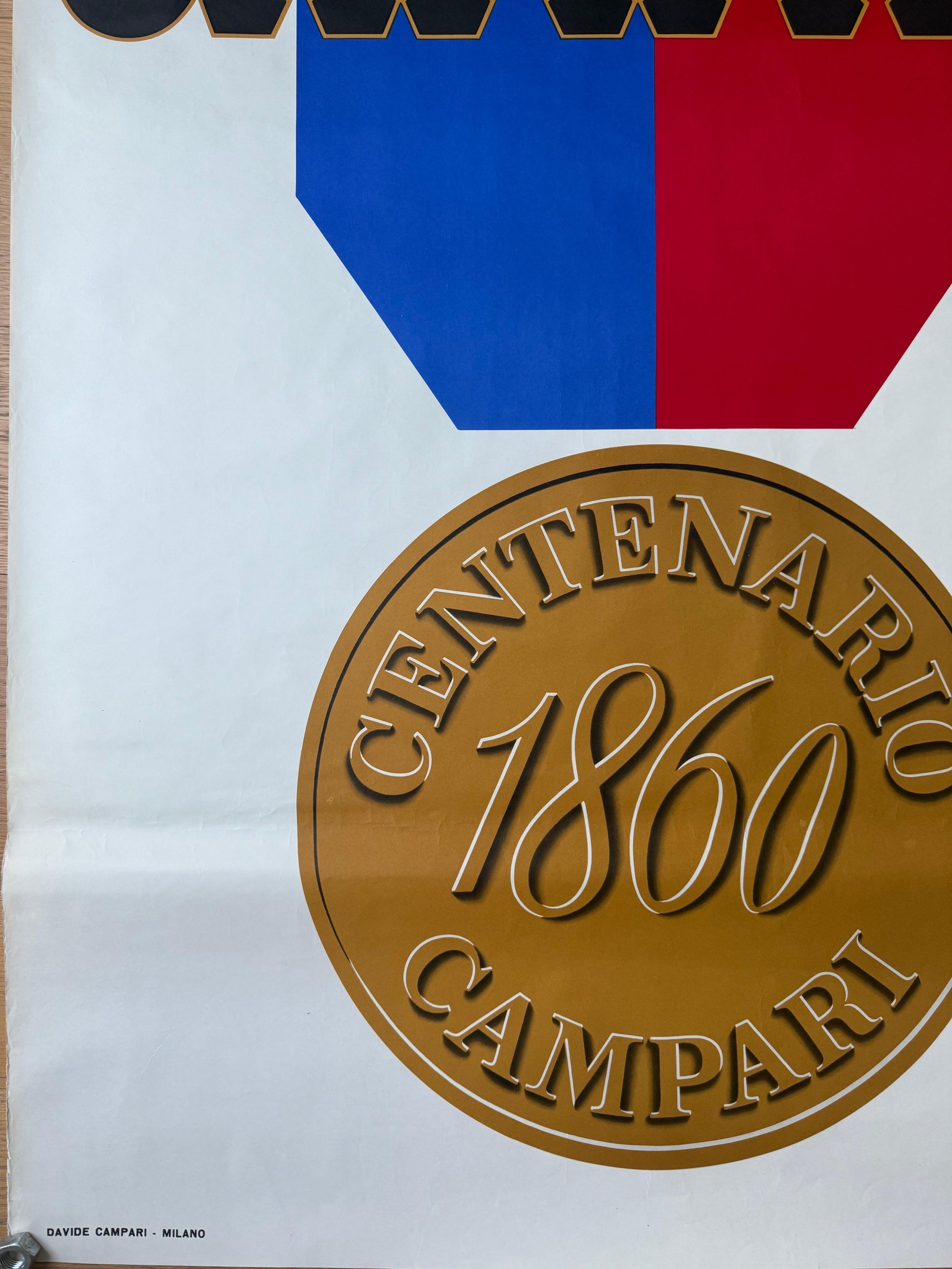 MUNARI CAMPARI CENTENARIO POSTER VINTAGE 100x140