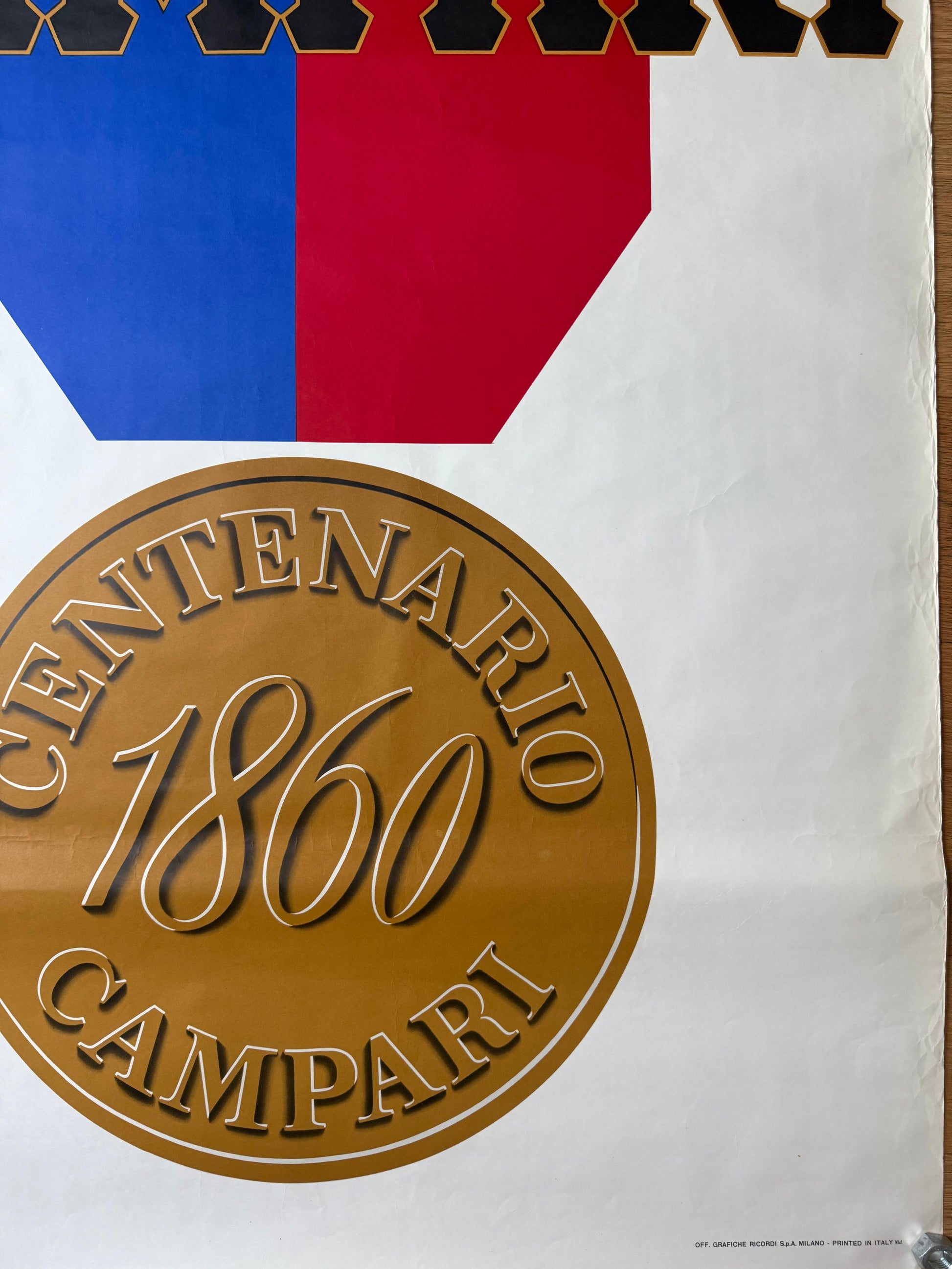 MUNARI CAMPARI CENTENARIO POSTER VINTAGE 100x140