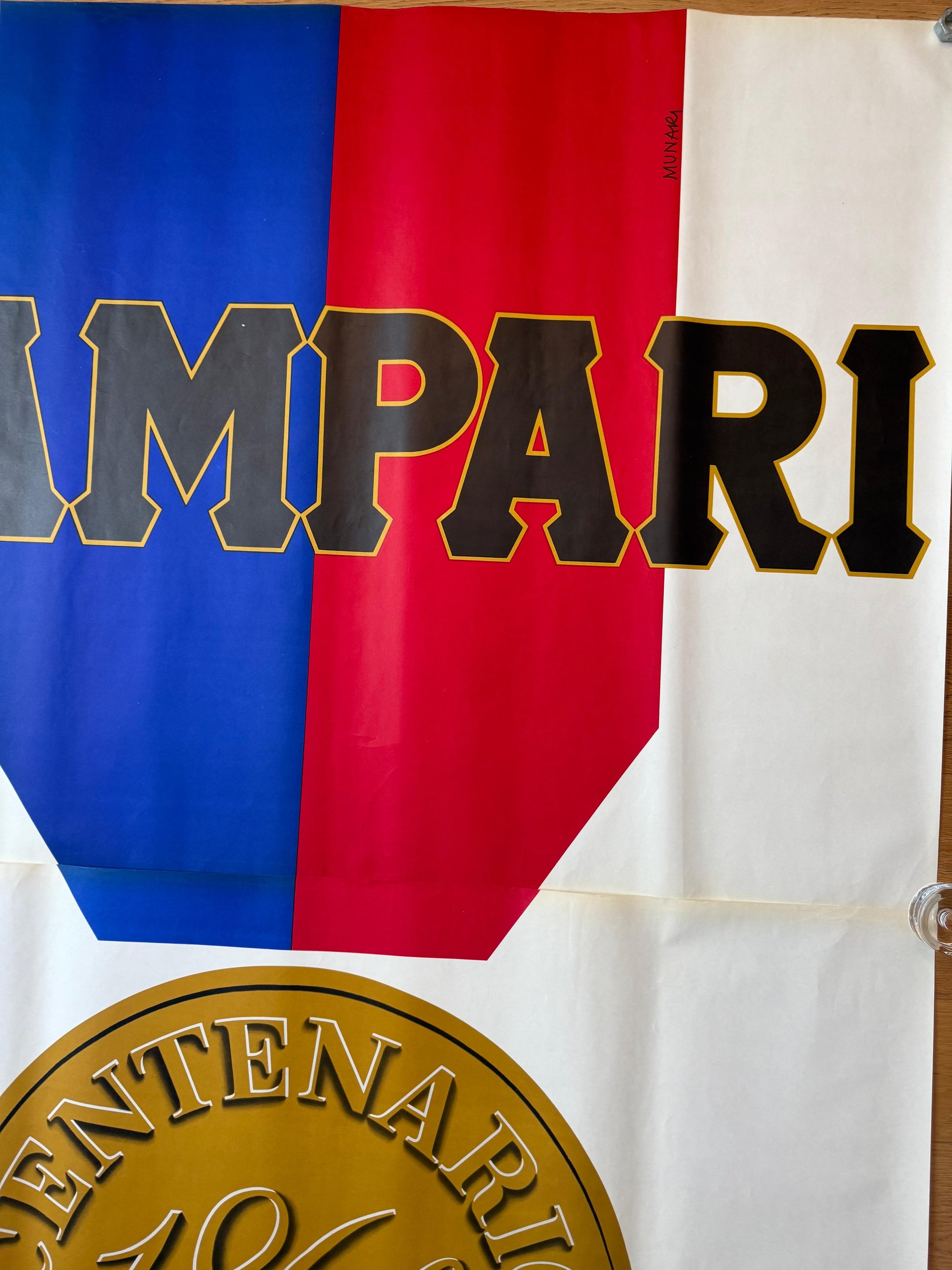 MUNARI CAMPARI CENTENARIO POSTER VINTAGE 140x200