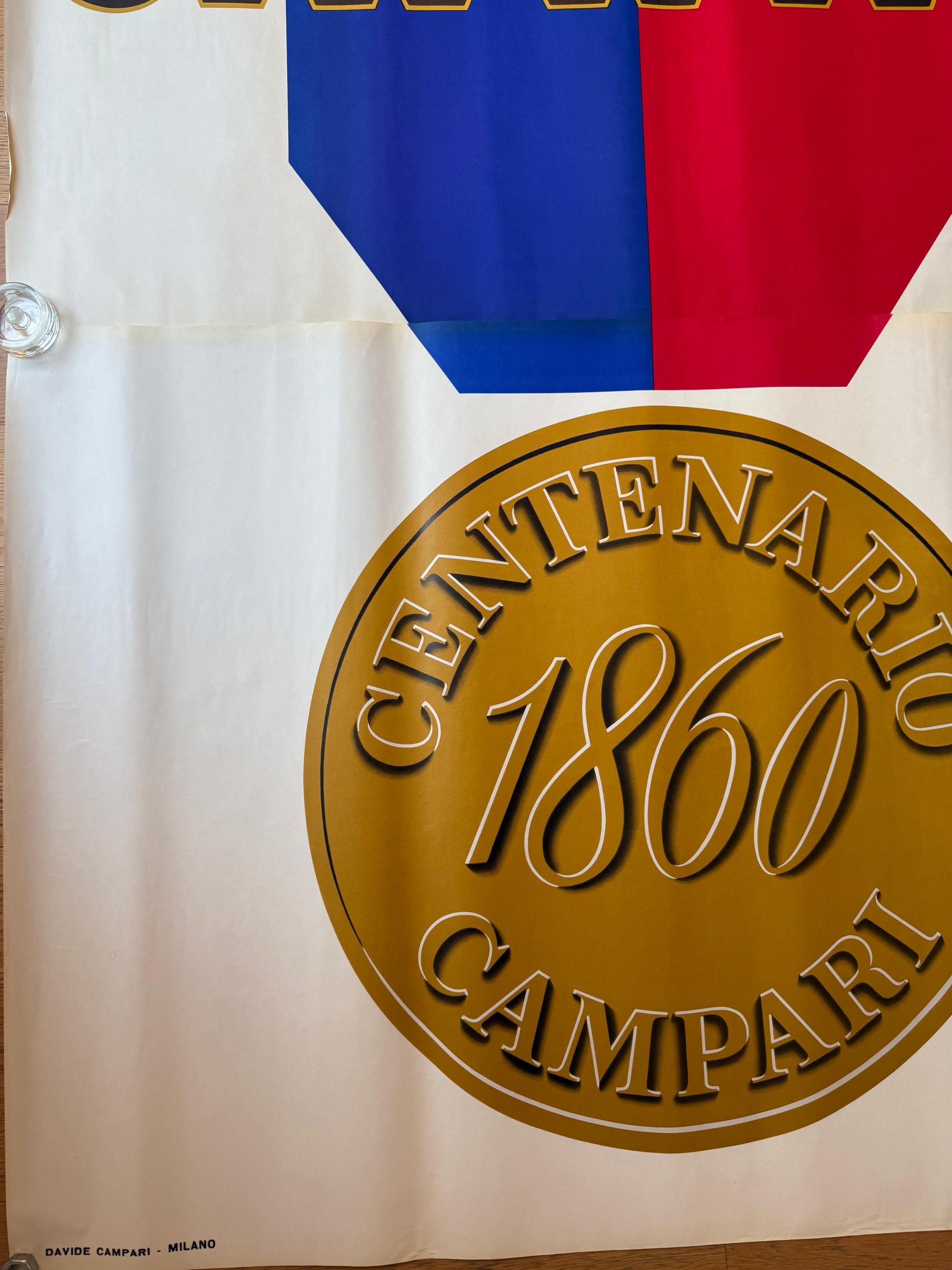 MUNARI CAMPARI CENTENARIO POSTER VINTAGE 140x200