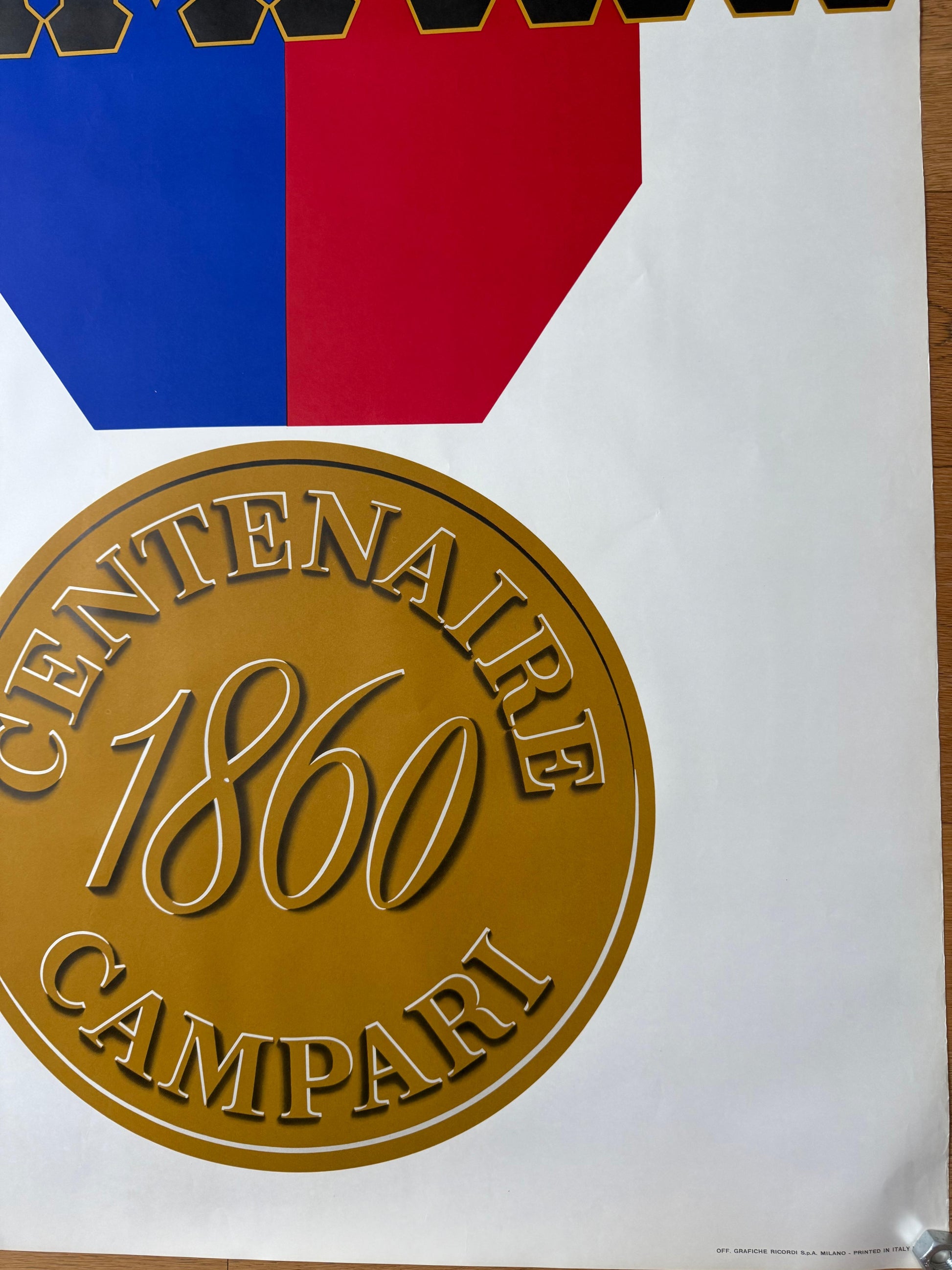 MUNARI CAMPARI CENTENARIO FRANCESE POSTER VINTAGE 100x140