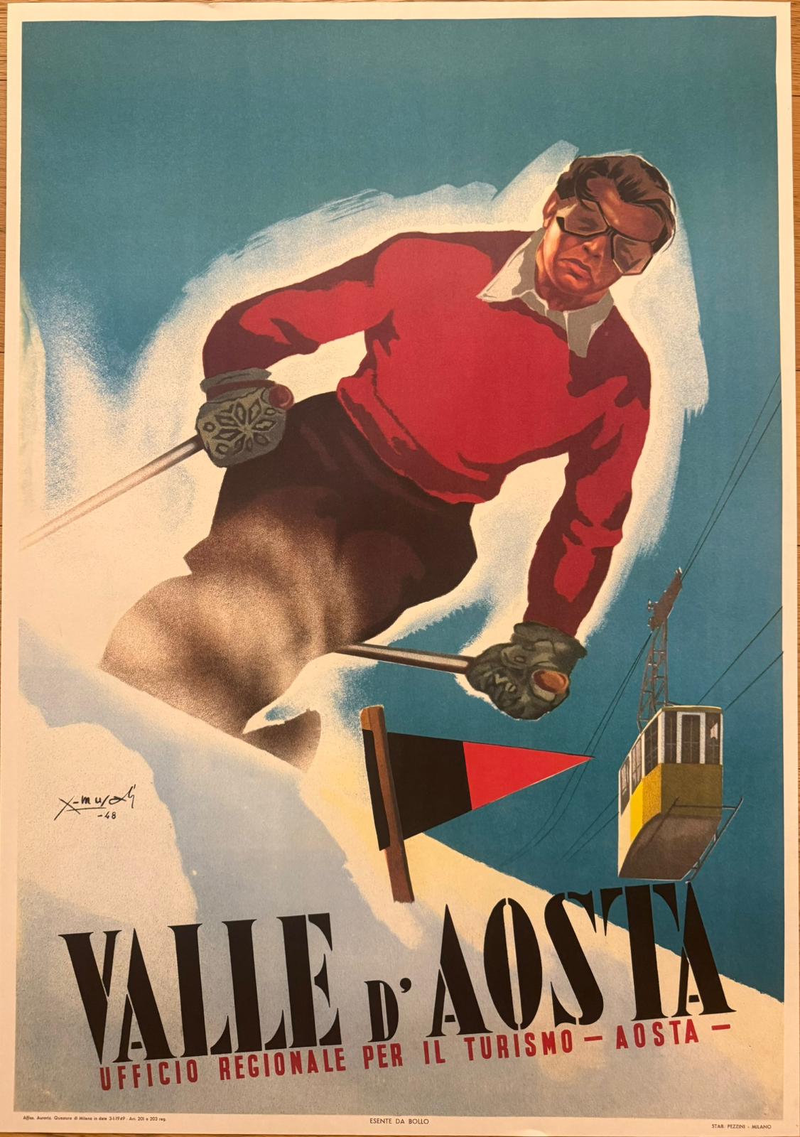 MUSATI ARNALDO VALLE D'AOSTA UOMO POSTER VINTAGE 70x100 OFFER