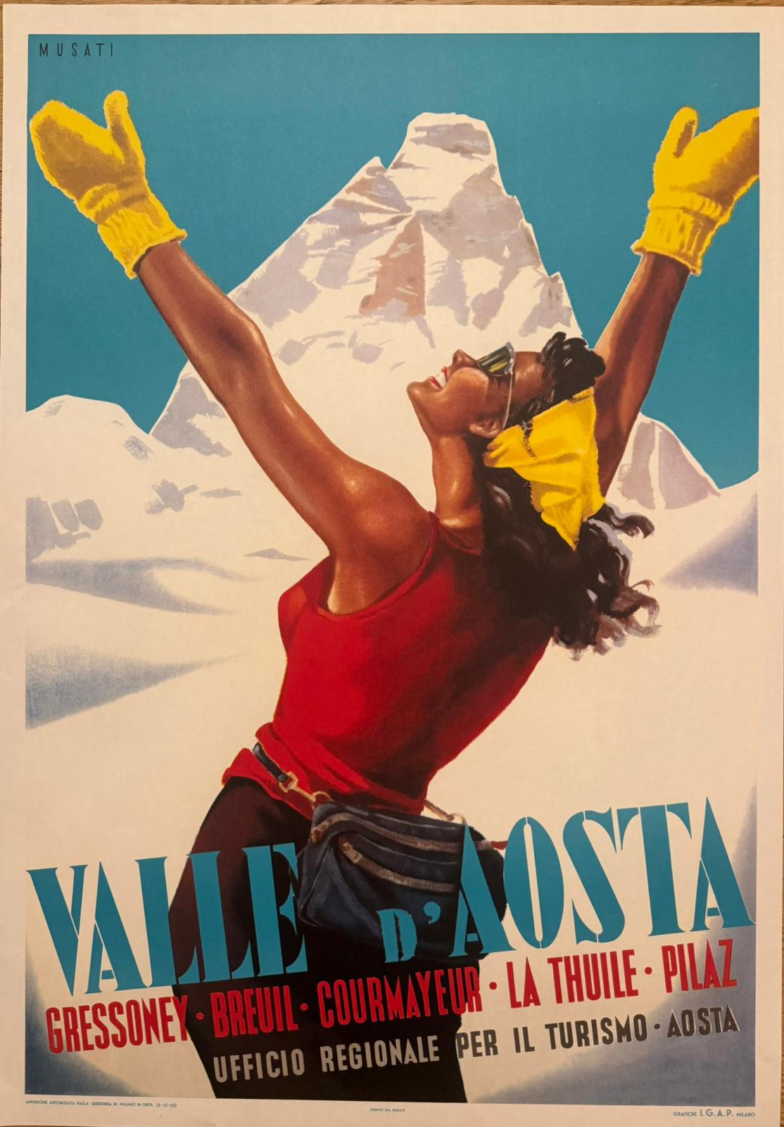 MUSATI ARNALDO VALLE D'AOSTA DONNA POSTER VINTAGE 70x100 OFFER