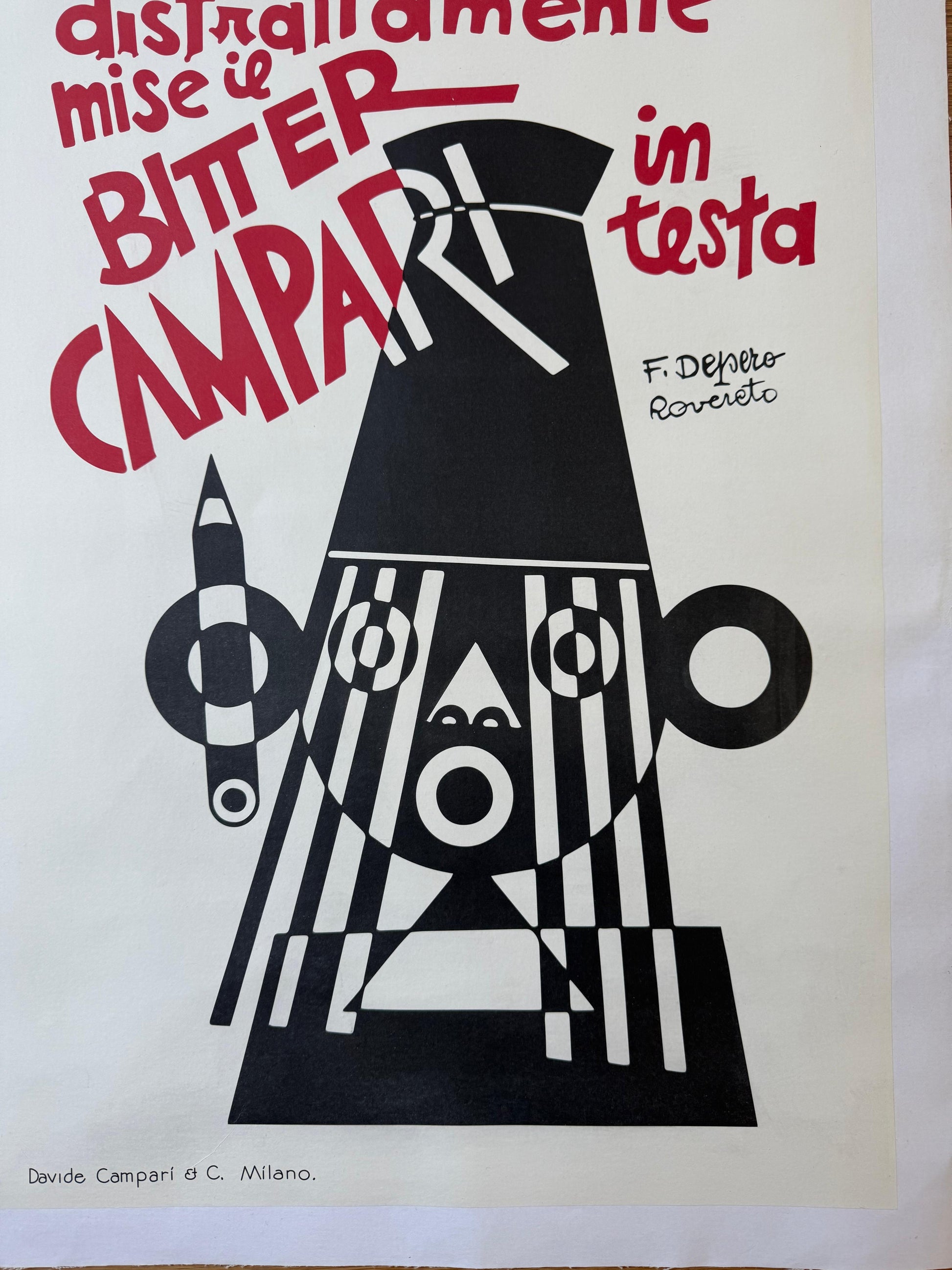 Fortunato Depero : Bitter Campari in testa