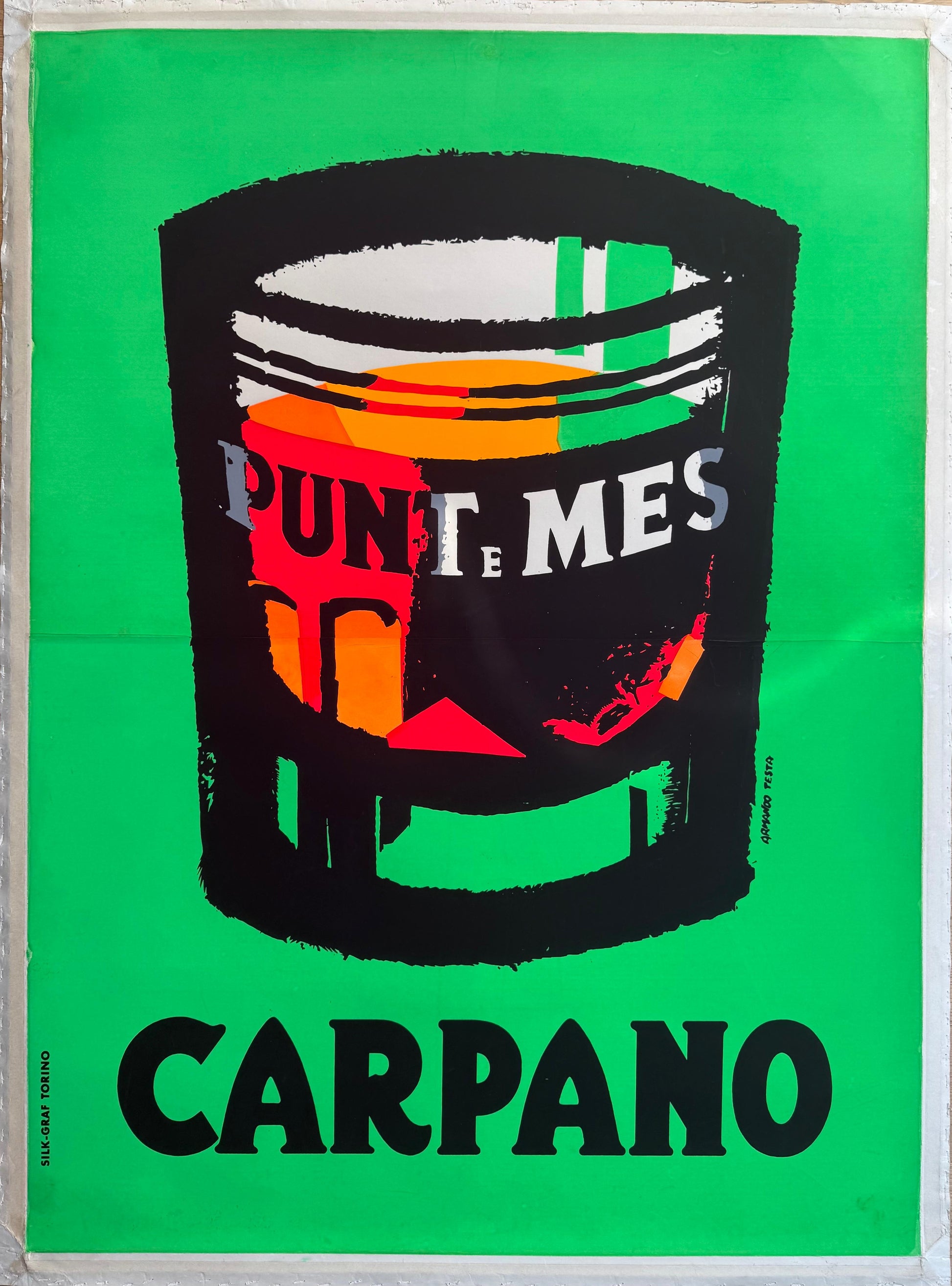 Armando Testa: Carpano fluo Punt e Mes (gotto)