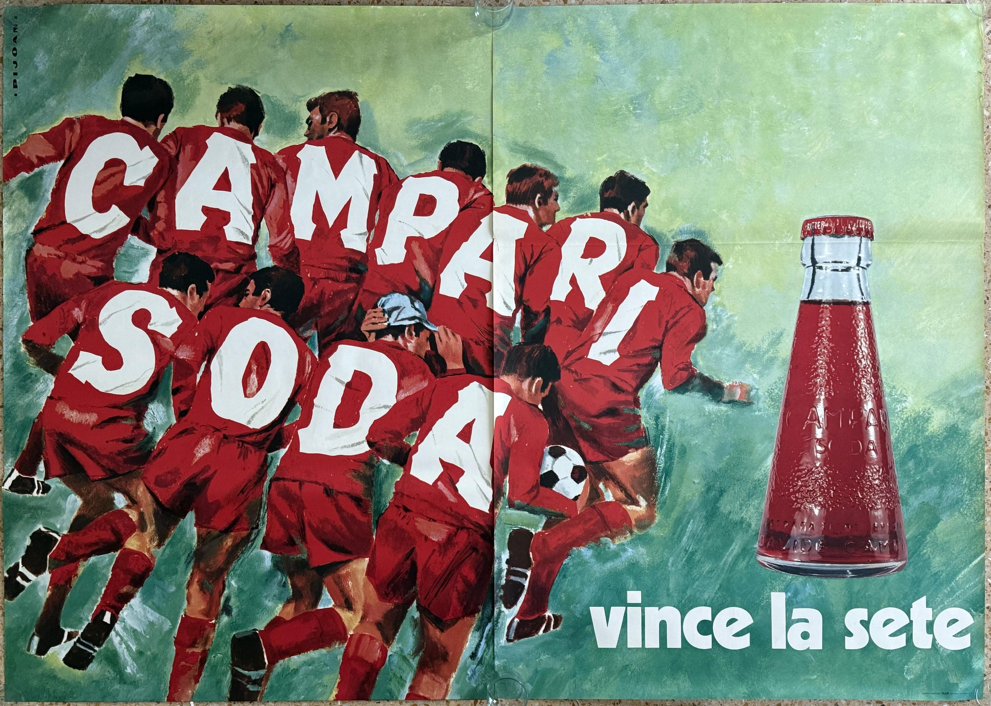 PJOAN CAMPARI SODA VINCE LA SETE POSTER VINTAGE 200x140
