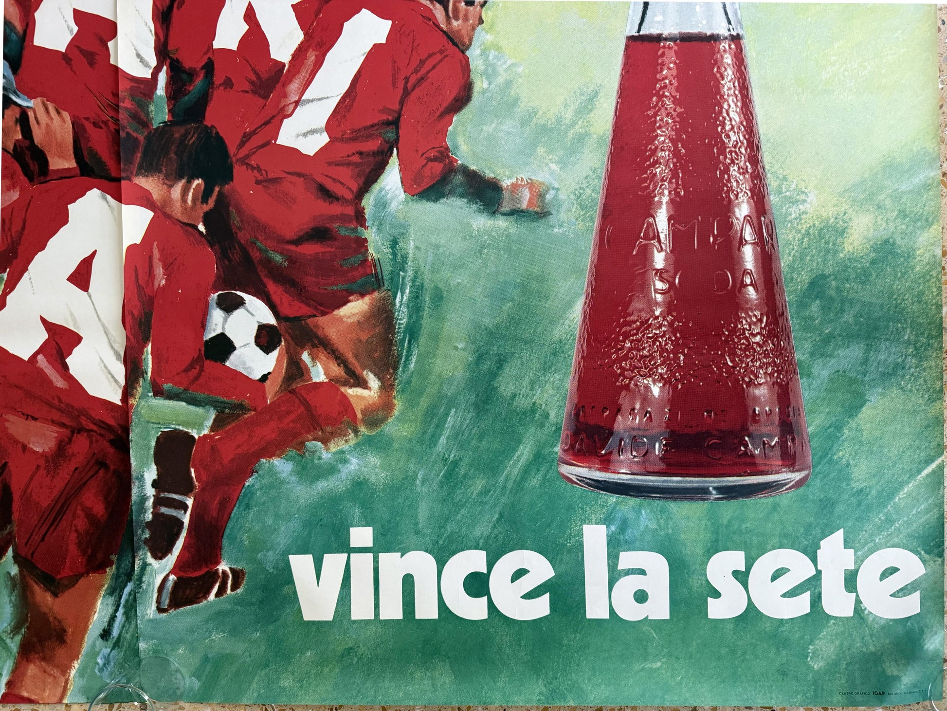 PJOAN CAMPARI SODA VINCE LA SETE POSTER VINTAGE 200x140