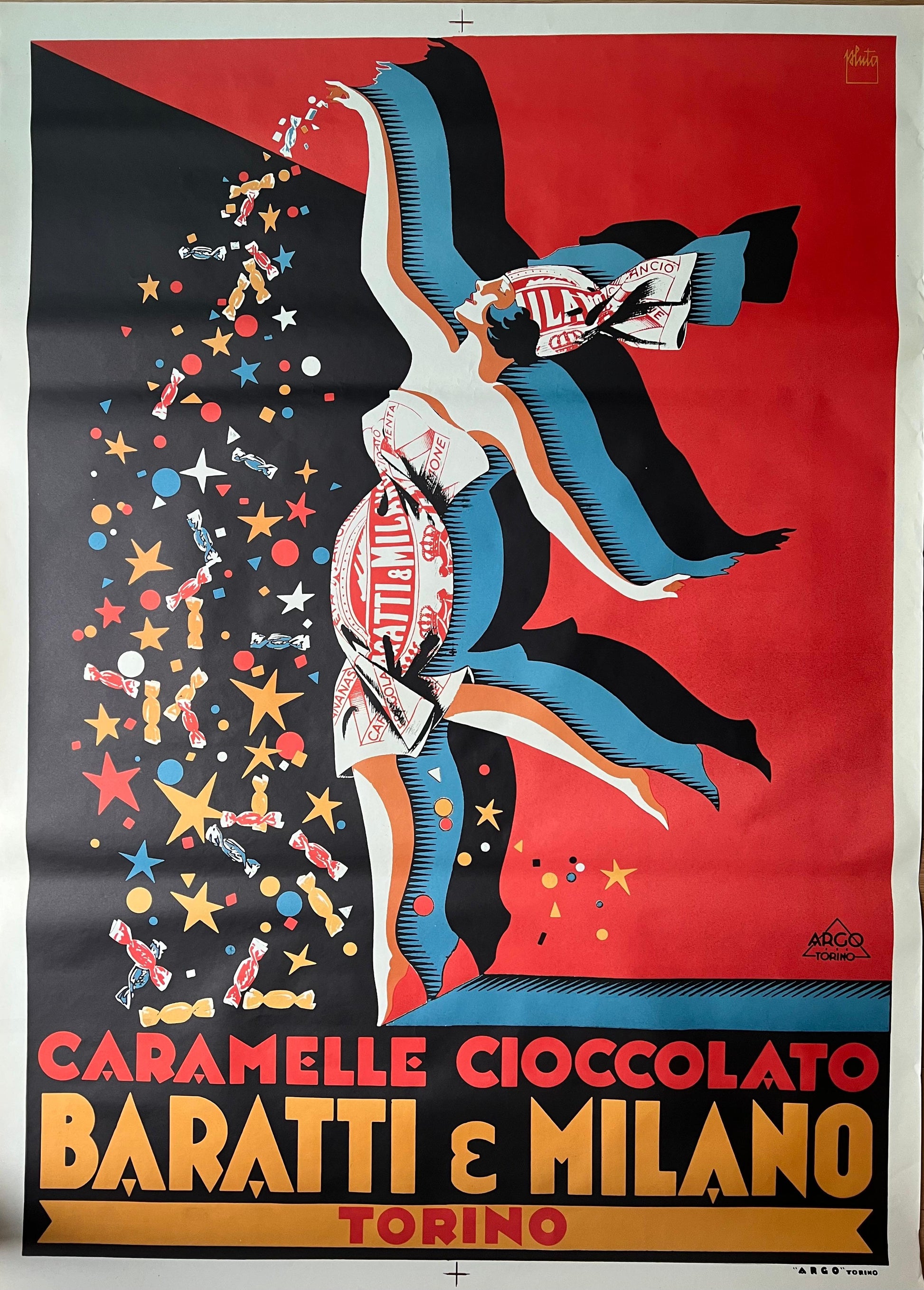 PLUTO BARATTI & MILANO POSTER VINTAGE 100x140