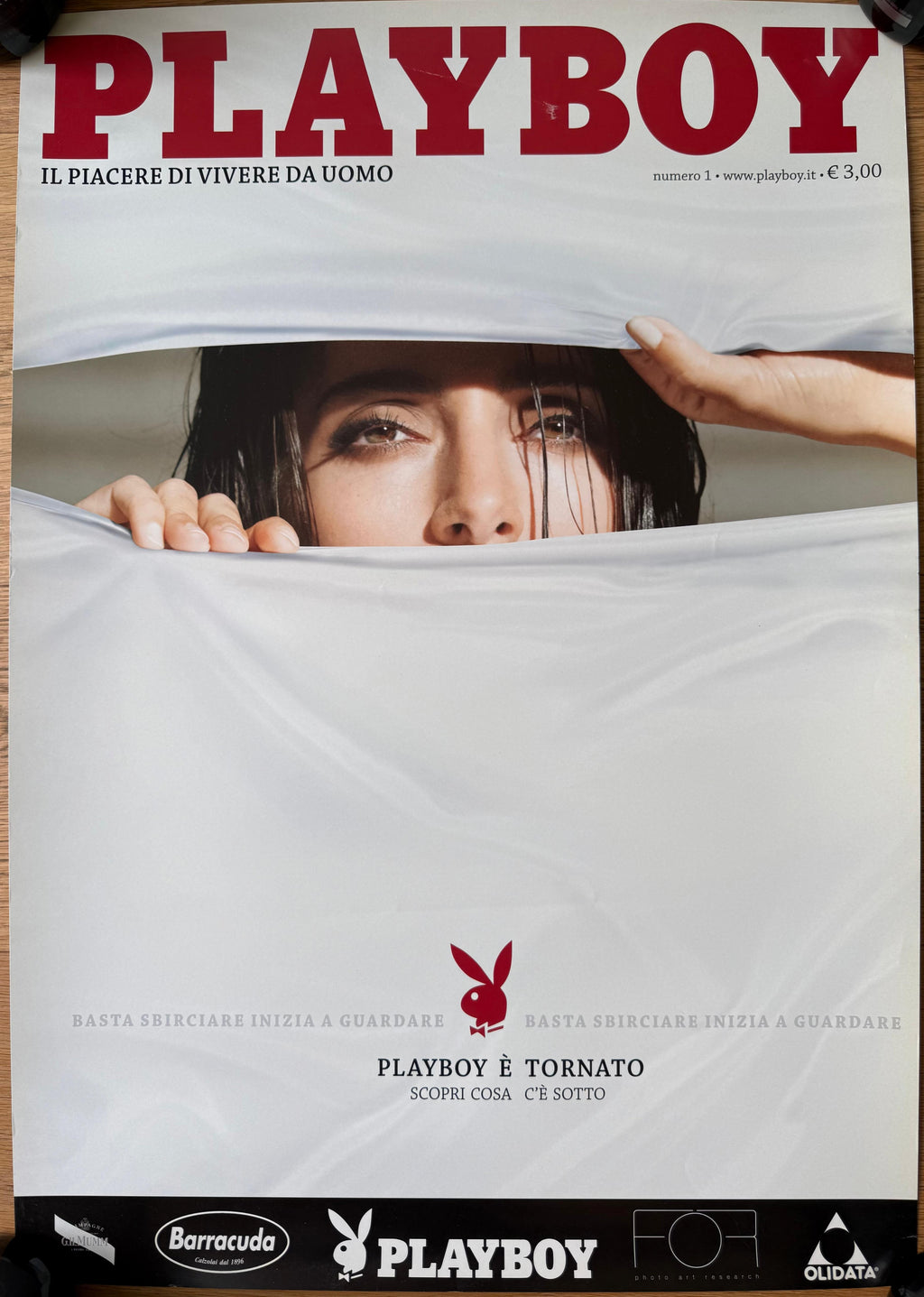 PLAYBOY IL PIACERE DI VIVERE DA UOMO POSTER VINTAGE 48x68