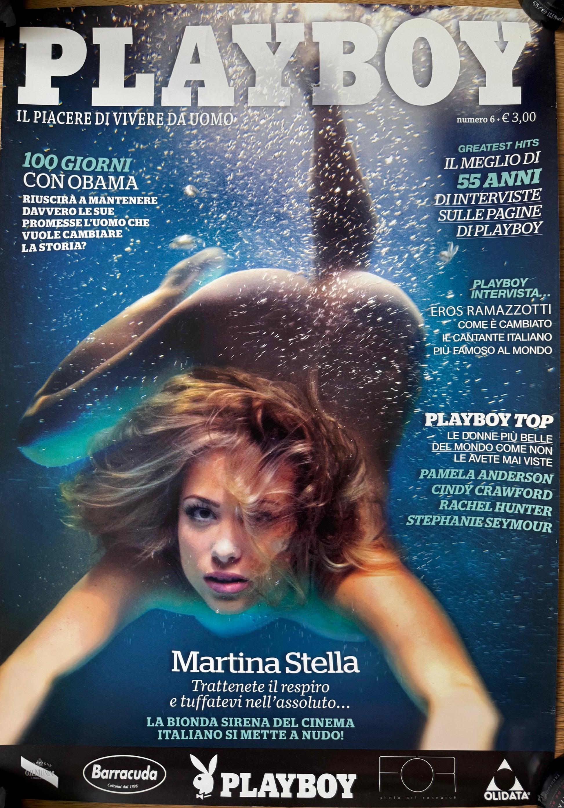 PLAYBOY MARTINA STELLA POSTER VINTAGE 48x68