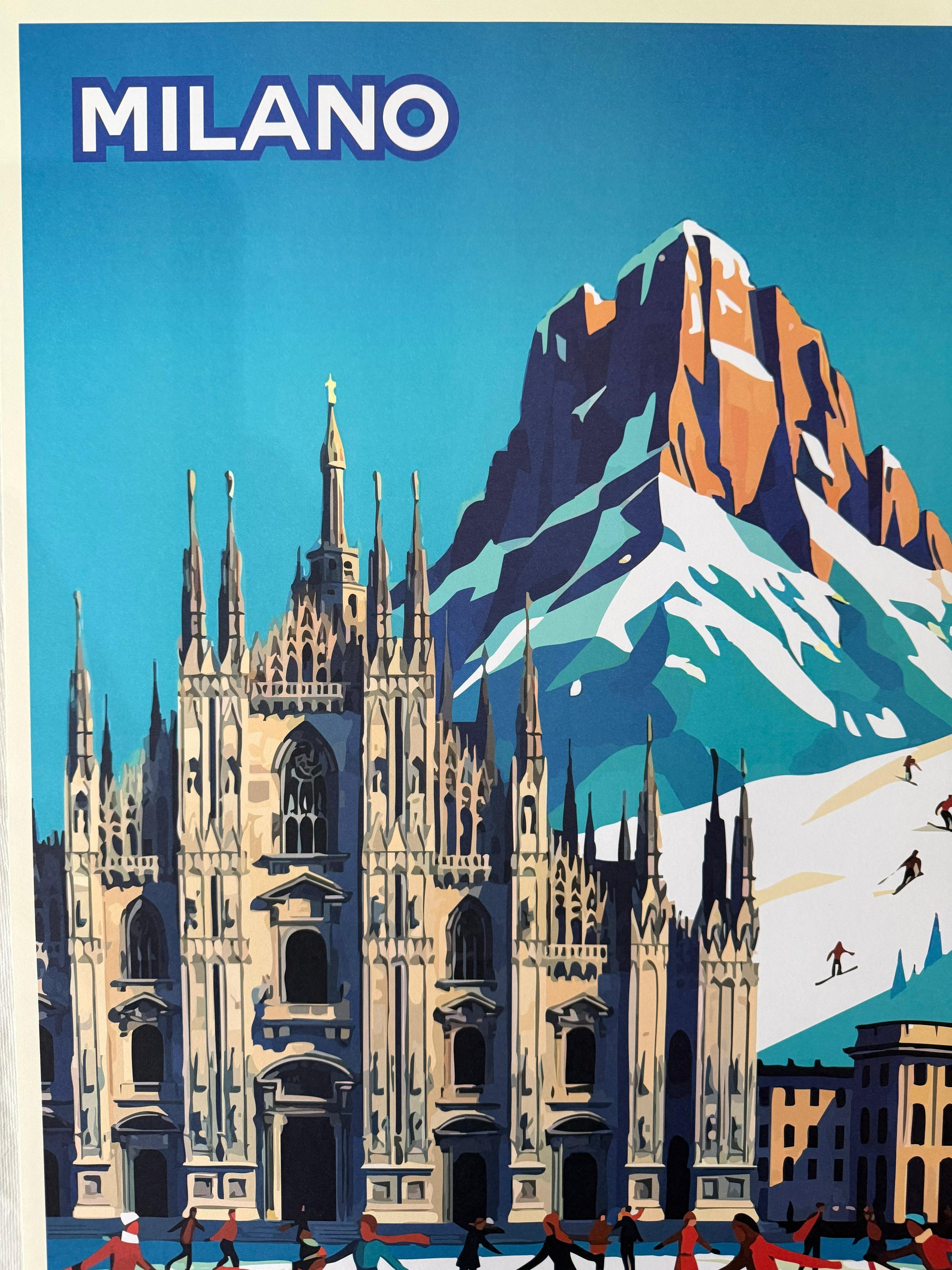 POLLUX MILANO & CORTINA WINTER LANDSCAPE POSTER VINTAGE 49x69