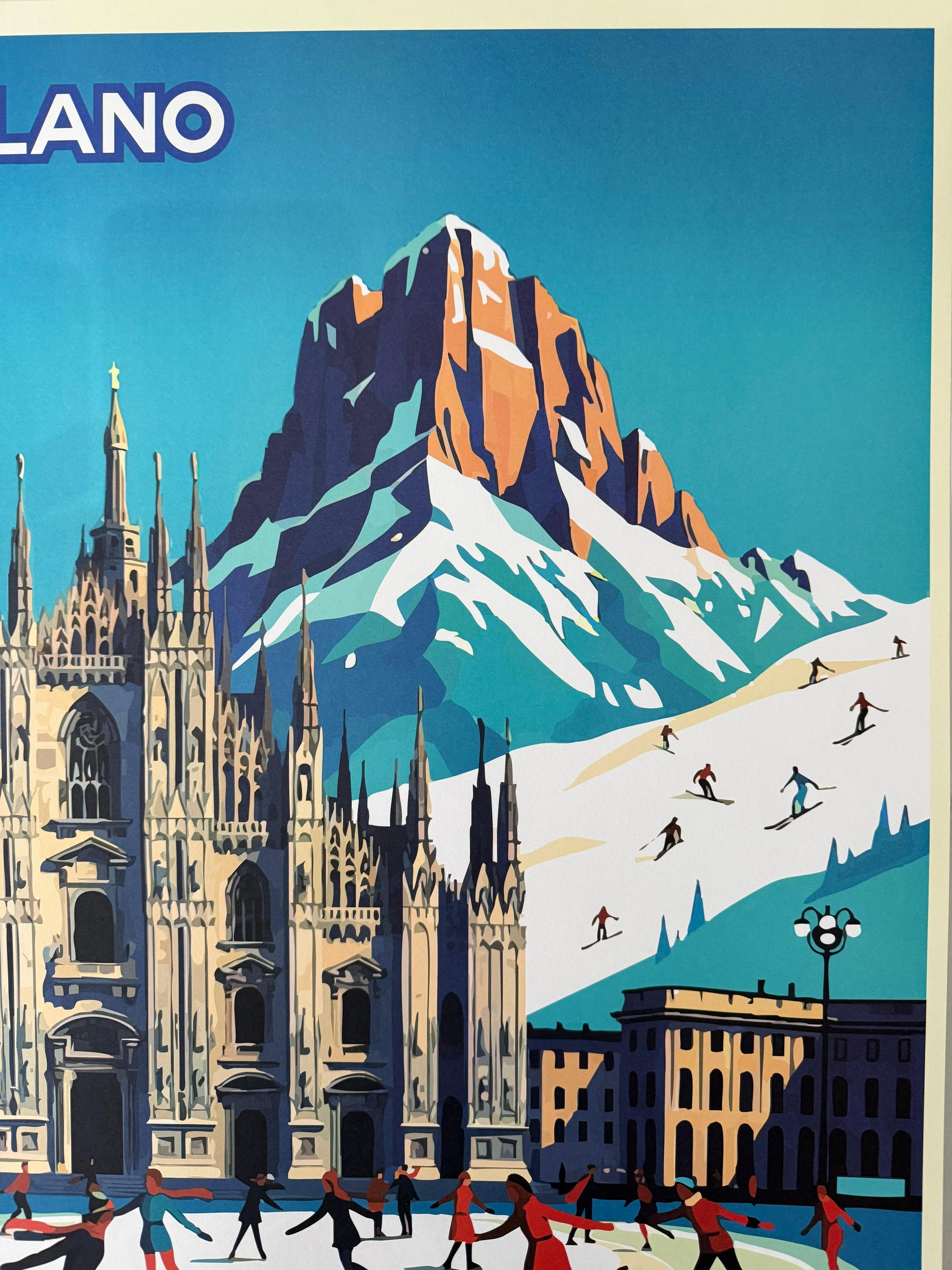 POLLUX MILANO & CORTINA WINTER LANDSCAPE POSTER VINTAGE 49x69
