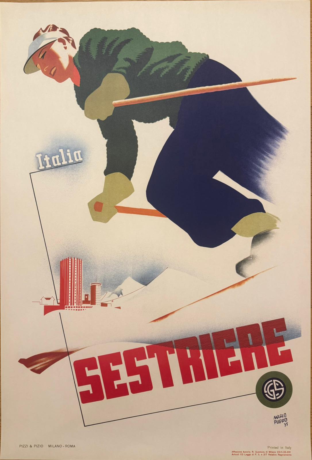PUPPO MARIO SESTRIERES POSTER VINTAGE 70x100 OFFER