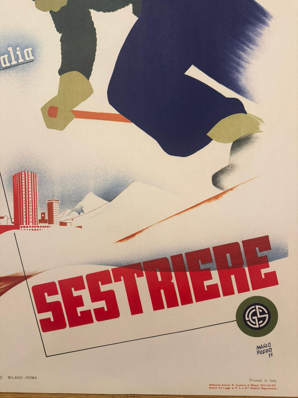 PUPPO MARIO SESTRIERES POSTER VINTAGE 70x100 OFFER