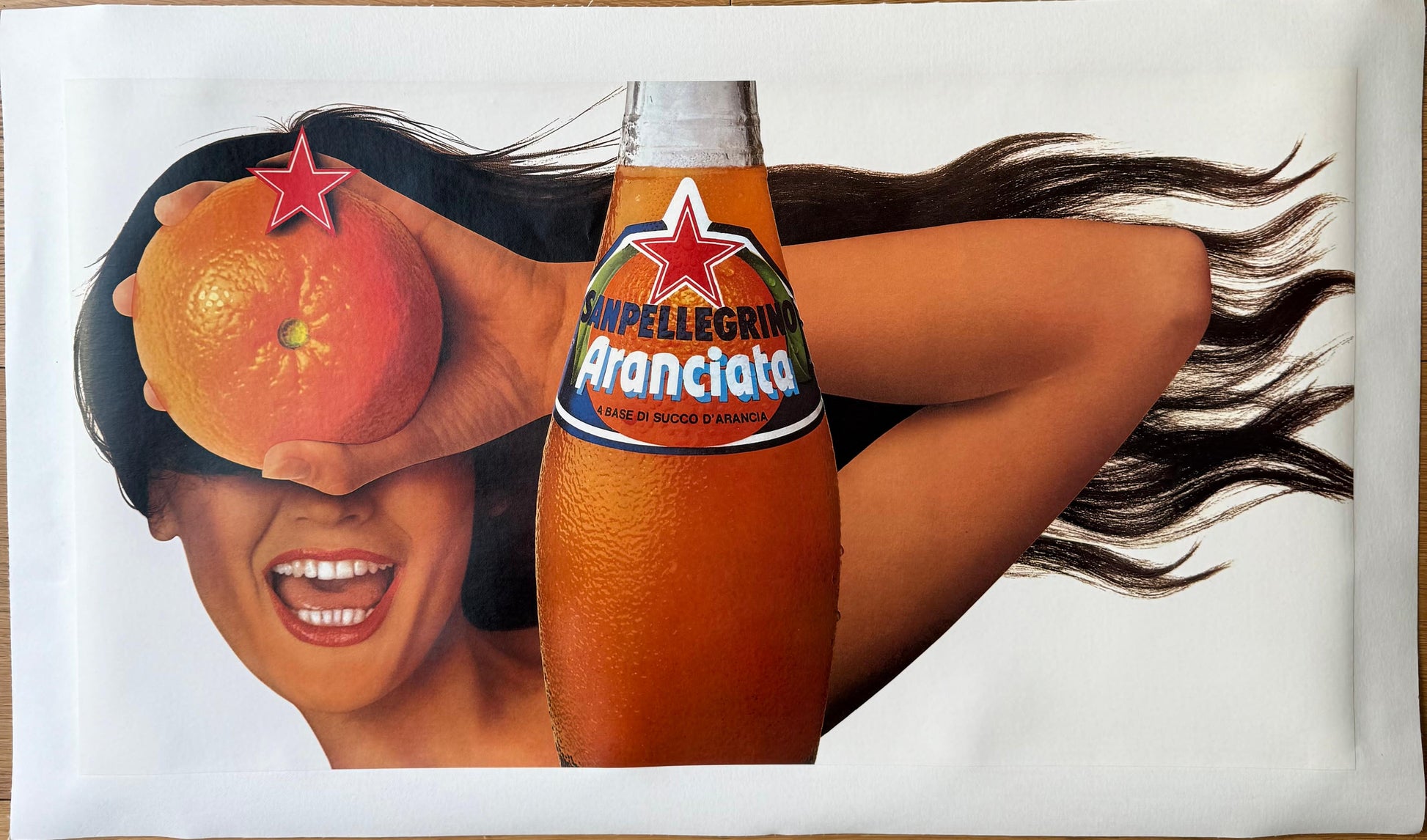 TESTA ARMANDO ARANCIATA SANPELLEGRINO POSTER VINTAGE 71x38