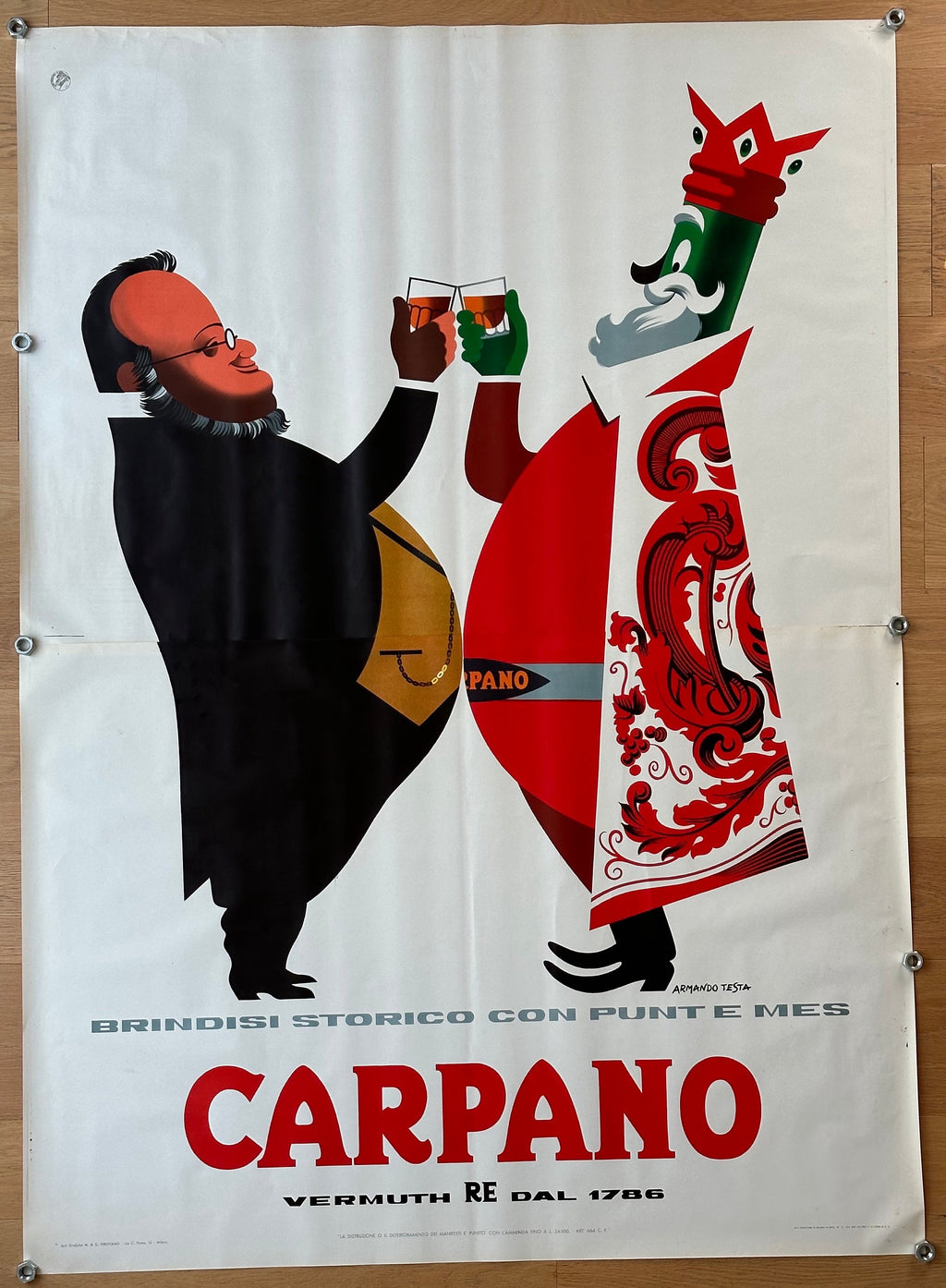 TESTA ARMANDO BRINDISI CAVOUR POSTER VINTAGE 140x200