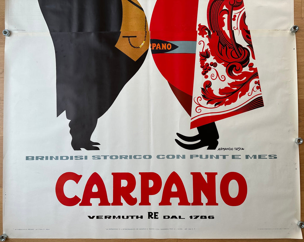 TESTA ARMANDO BRINDISI CAVOUR POSTER VINTAGE 140x200