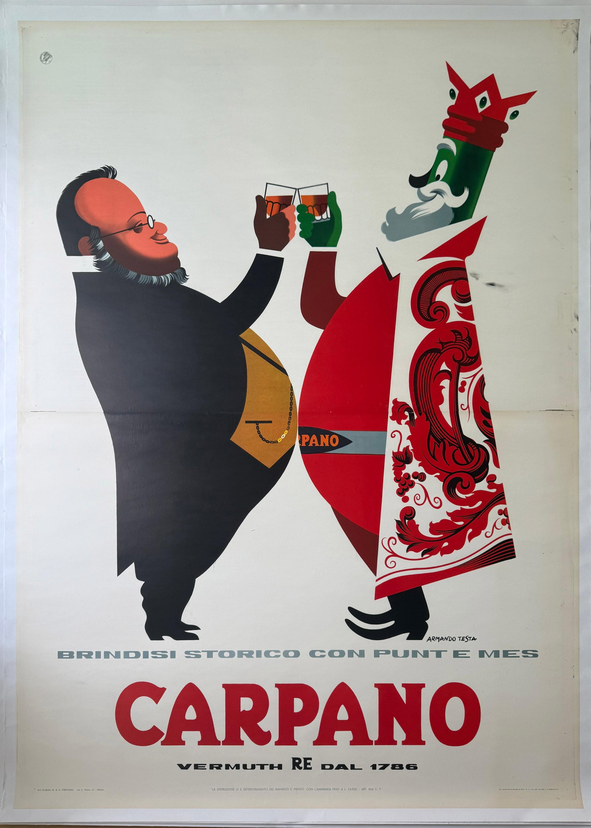 TESTA ARMANDO BRINDISI CAVOUR POSTER LINEN BACKED 140x200