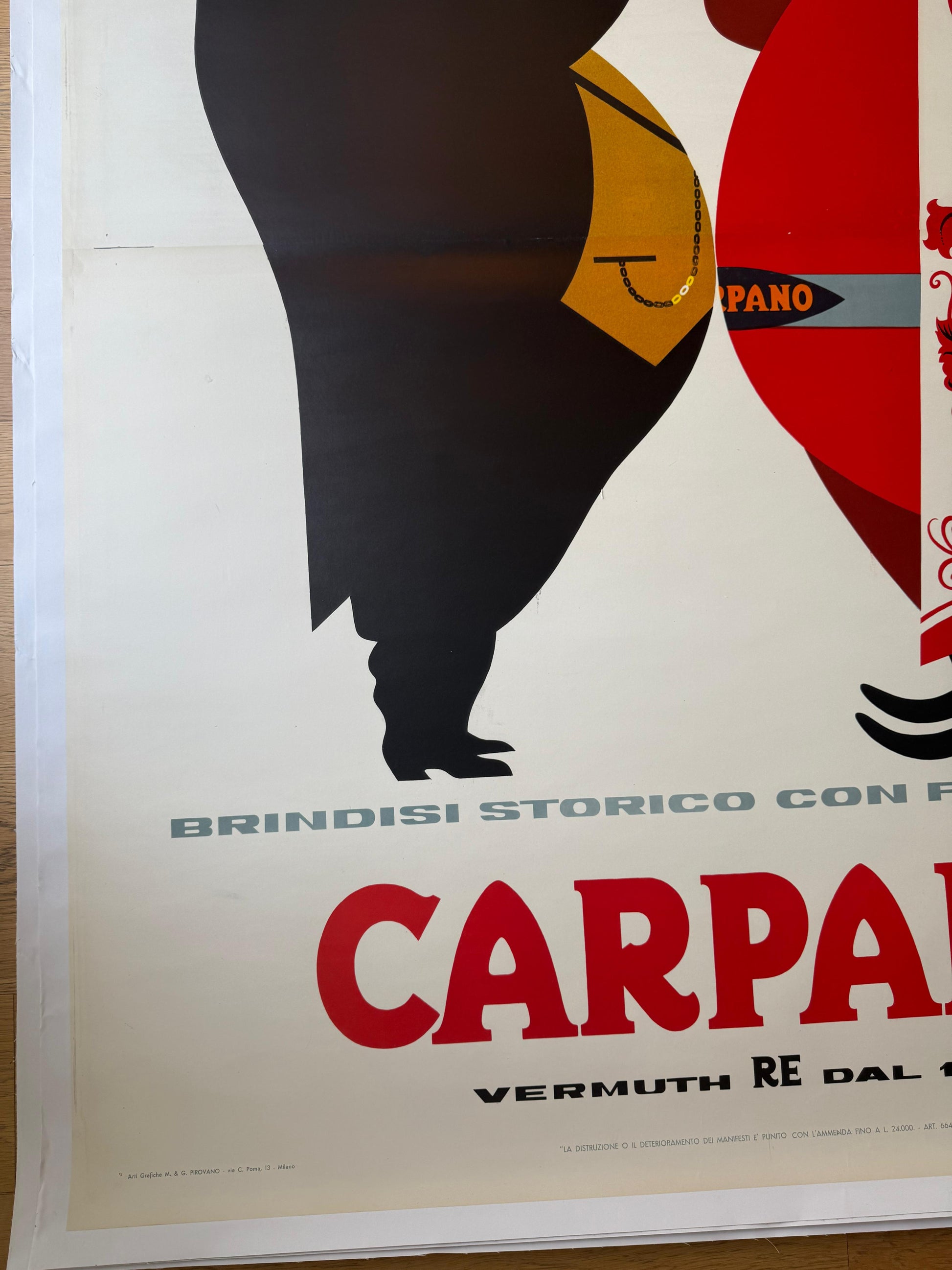 TESTA ARMANDO BRINDISI CAVOUR POSTER VINTAGE 140x200