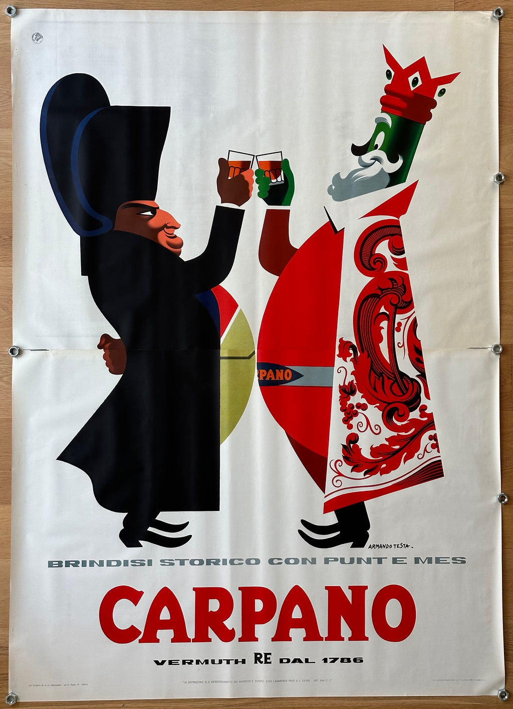 TESTA ARMANDO BRINDISI NAPOLEONE POSTER VINTAGE 140x200