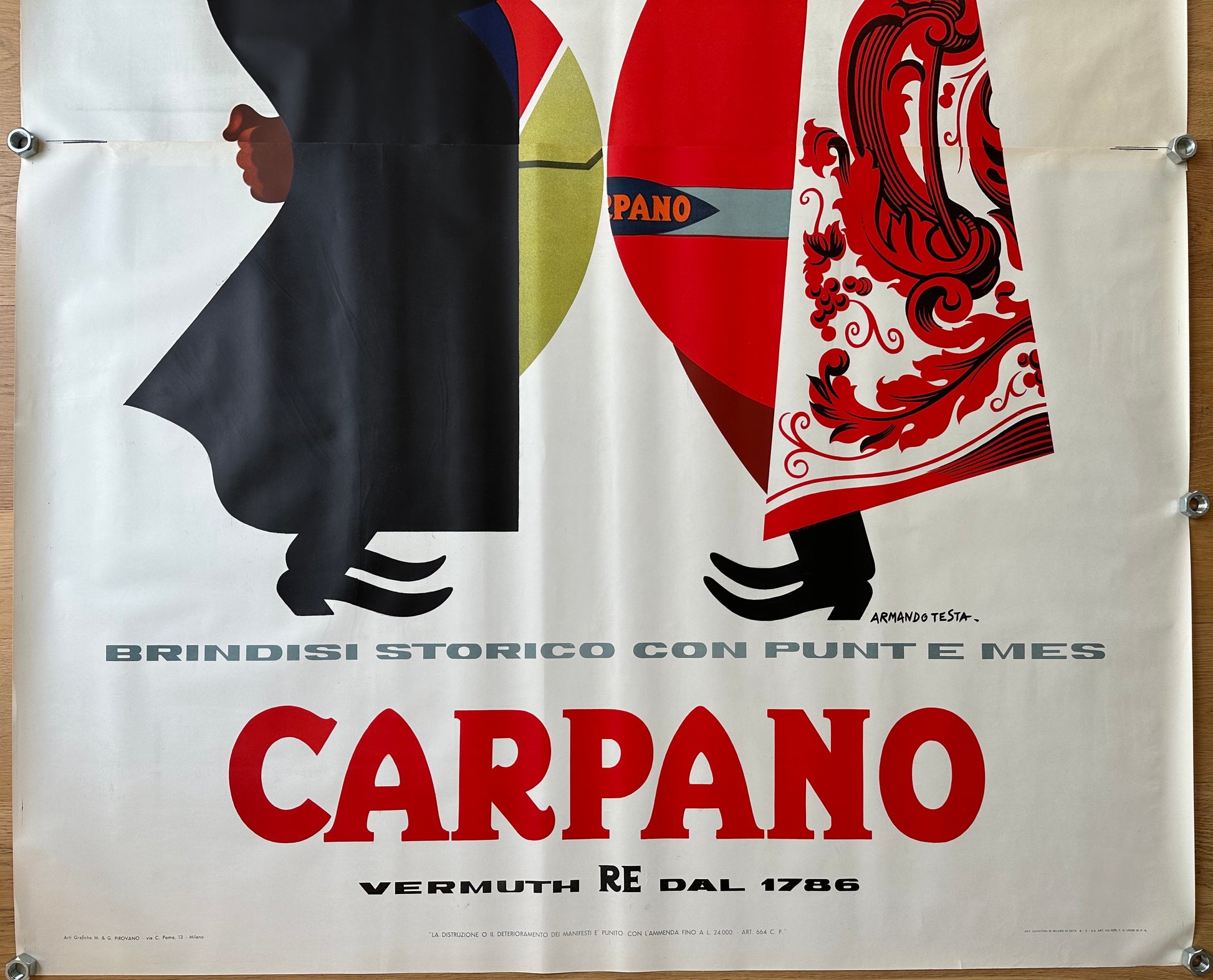 TESTA ARMANDO BRINDISI NAPOLEONE POSTER VINTAGE 140x200
