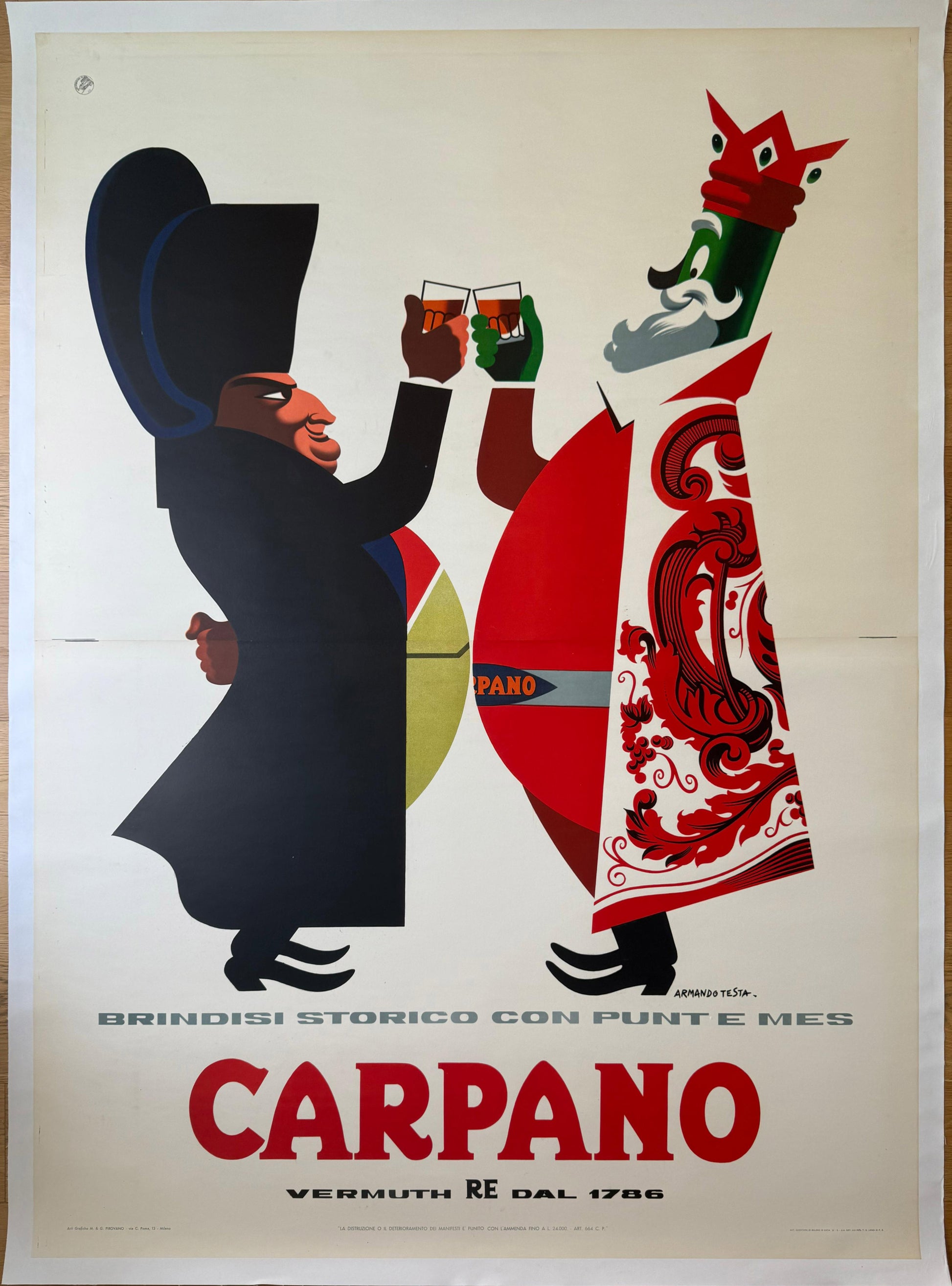 TESTA ARMANDO BRINDISI NAPOLEONE POSTER LINEN BACKED 140x200