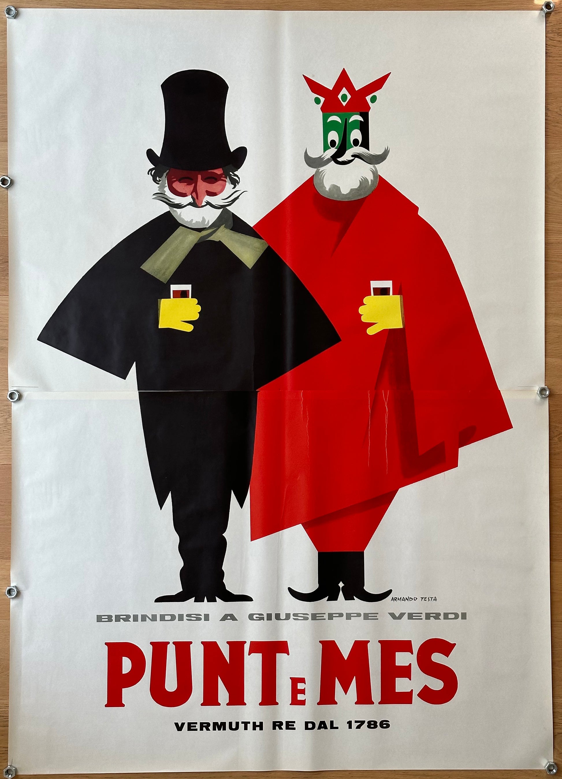 TESTA ARMANDO BRINDISI VERDI POSTER VINTAGE 140x200