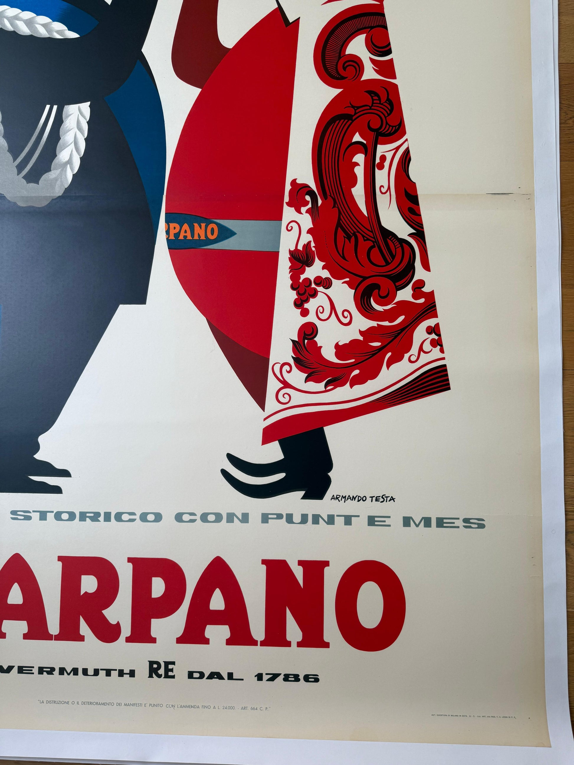 TESTA ARMANDO BRINDISI VITTORIO POSTER LINEN BACKED 140x200